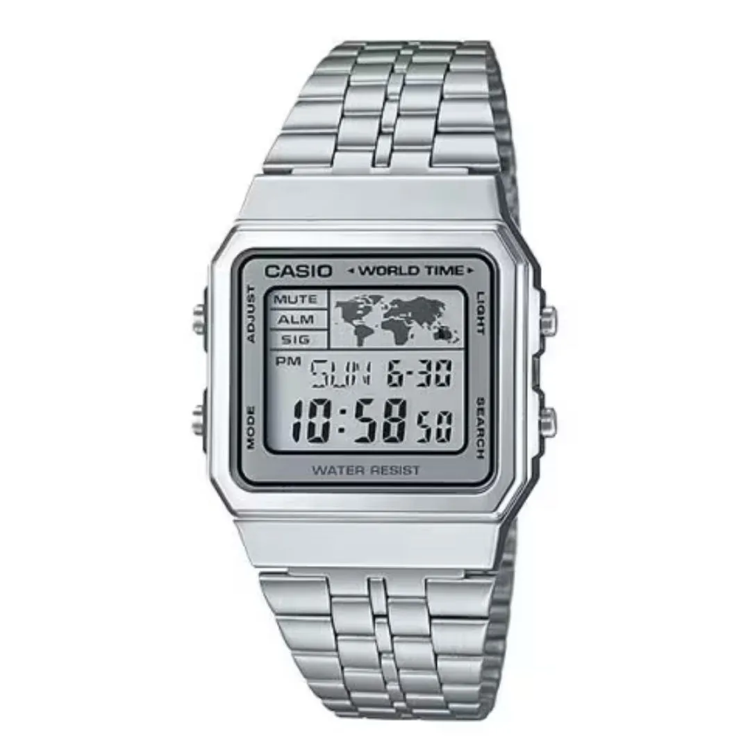 CASIO Unisex Vintage Silver Watch A500WA-7DF
