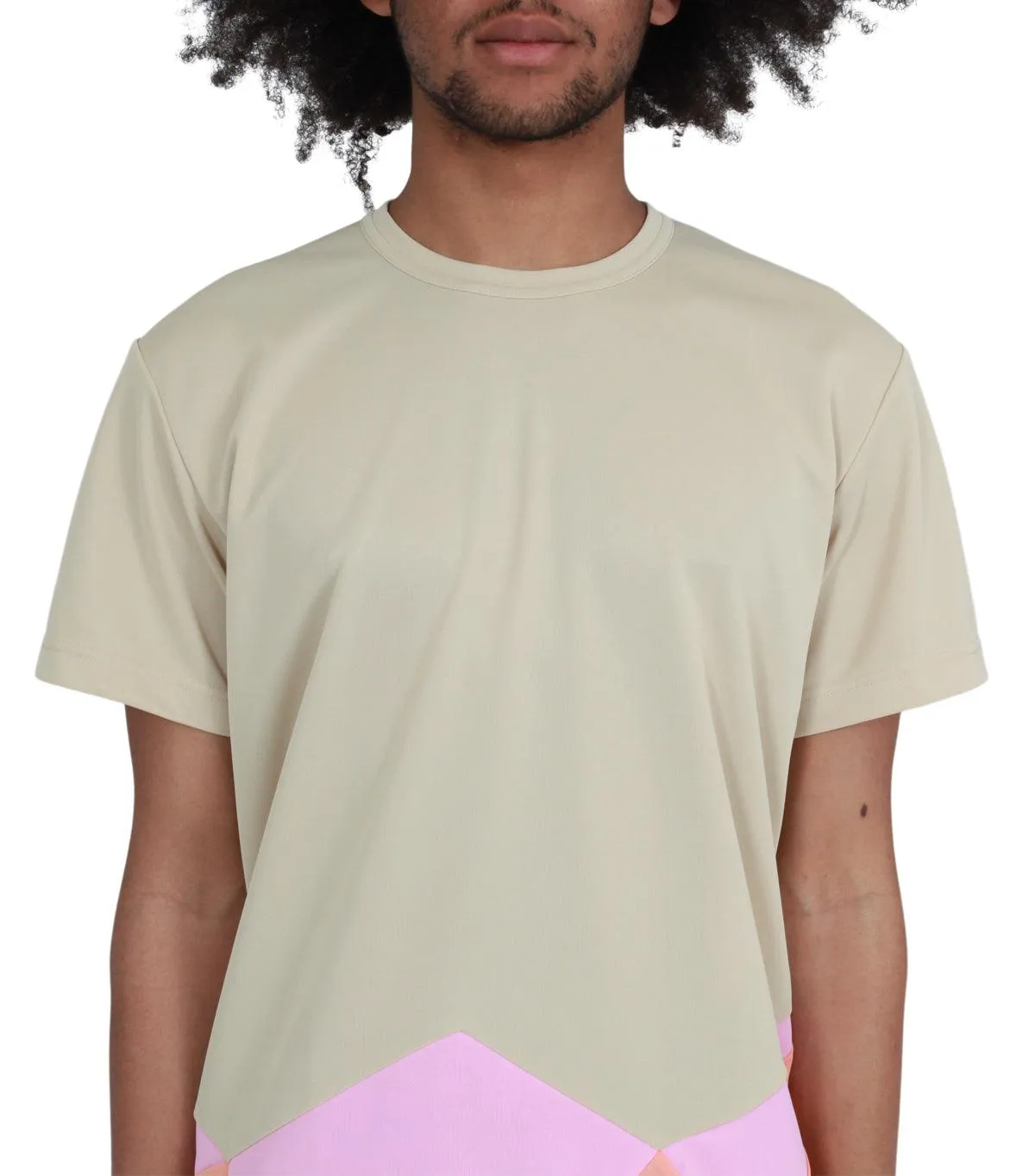 CdG Homme Plus Asymmetrical T-Shirt Tan Multi