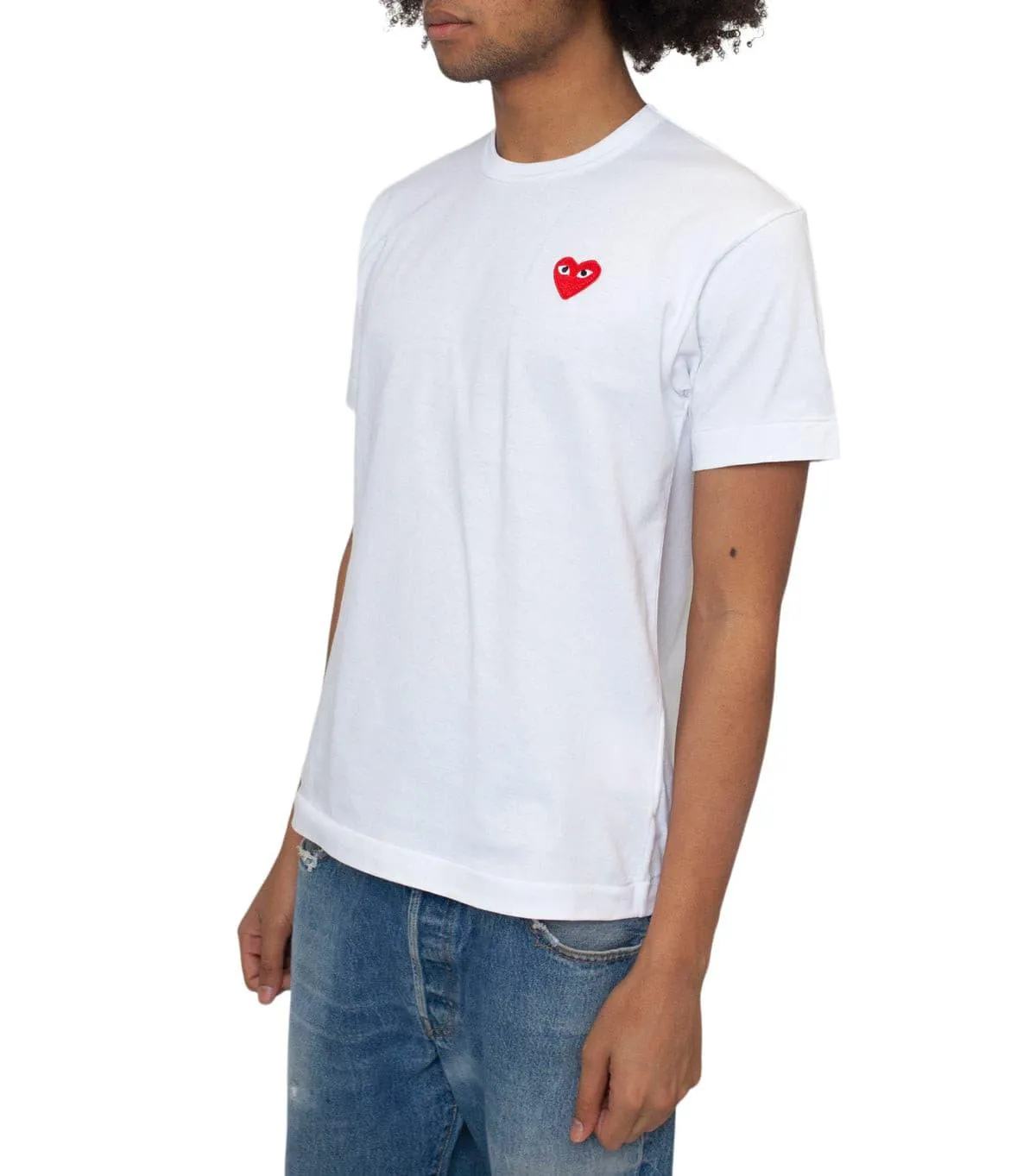CdG PLAY Red Heart T-Shirt White