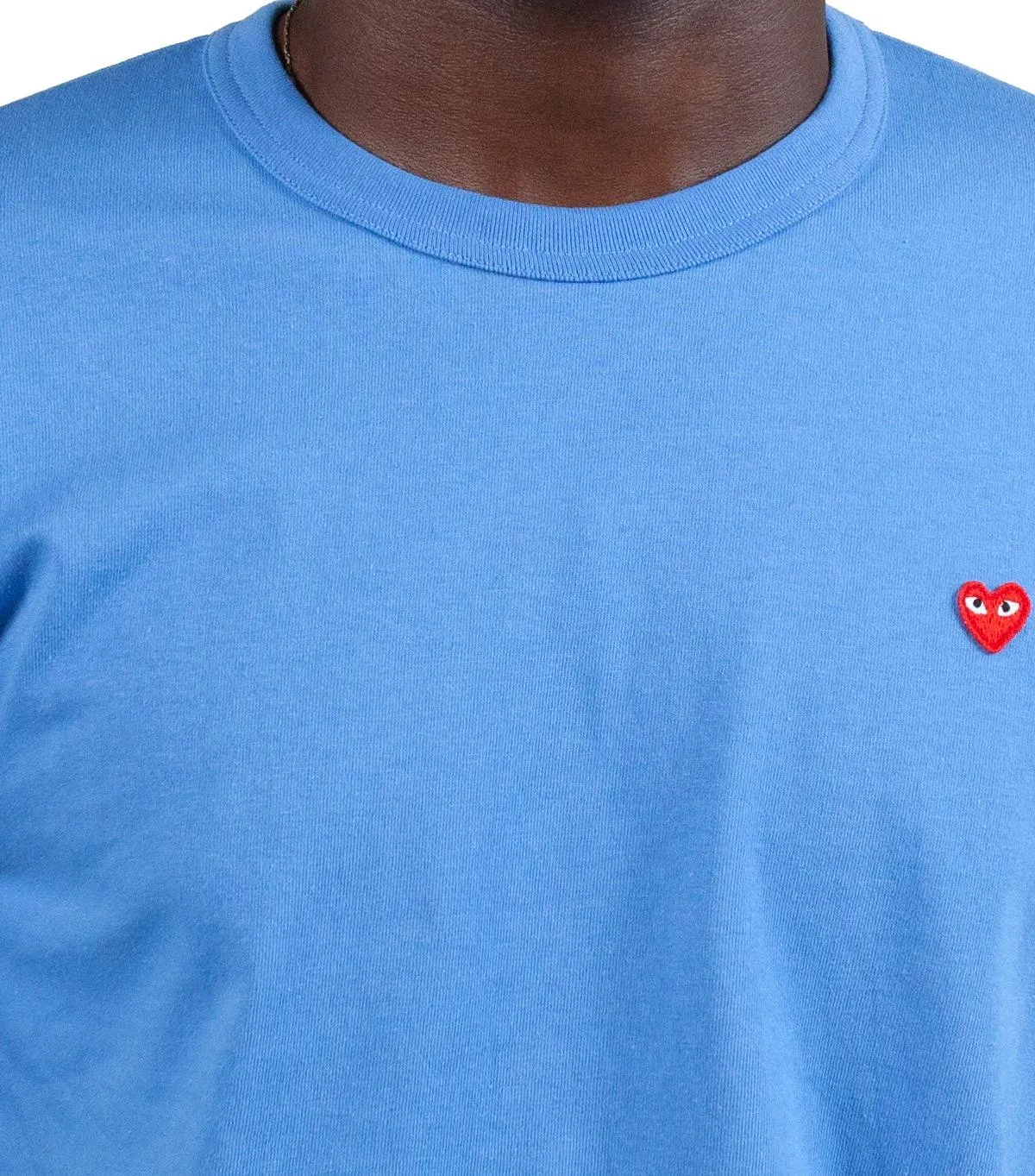 CdG PLAY Small Red Heart T-Shirt Blue