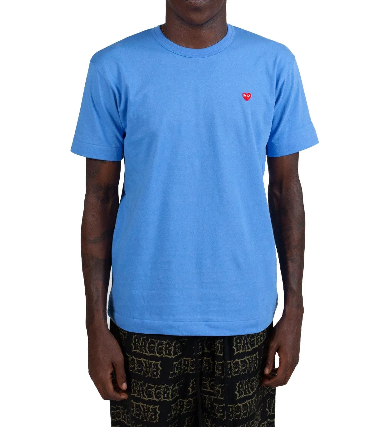 CdG PLAY Small Red Heart T-Shirt Blue