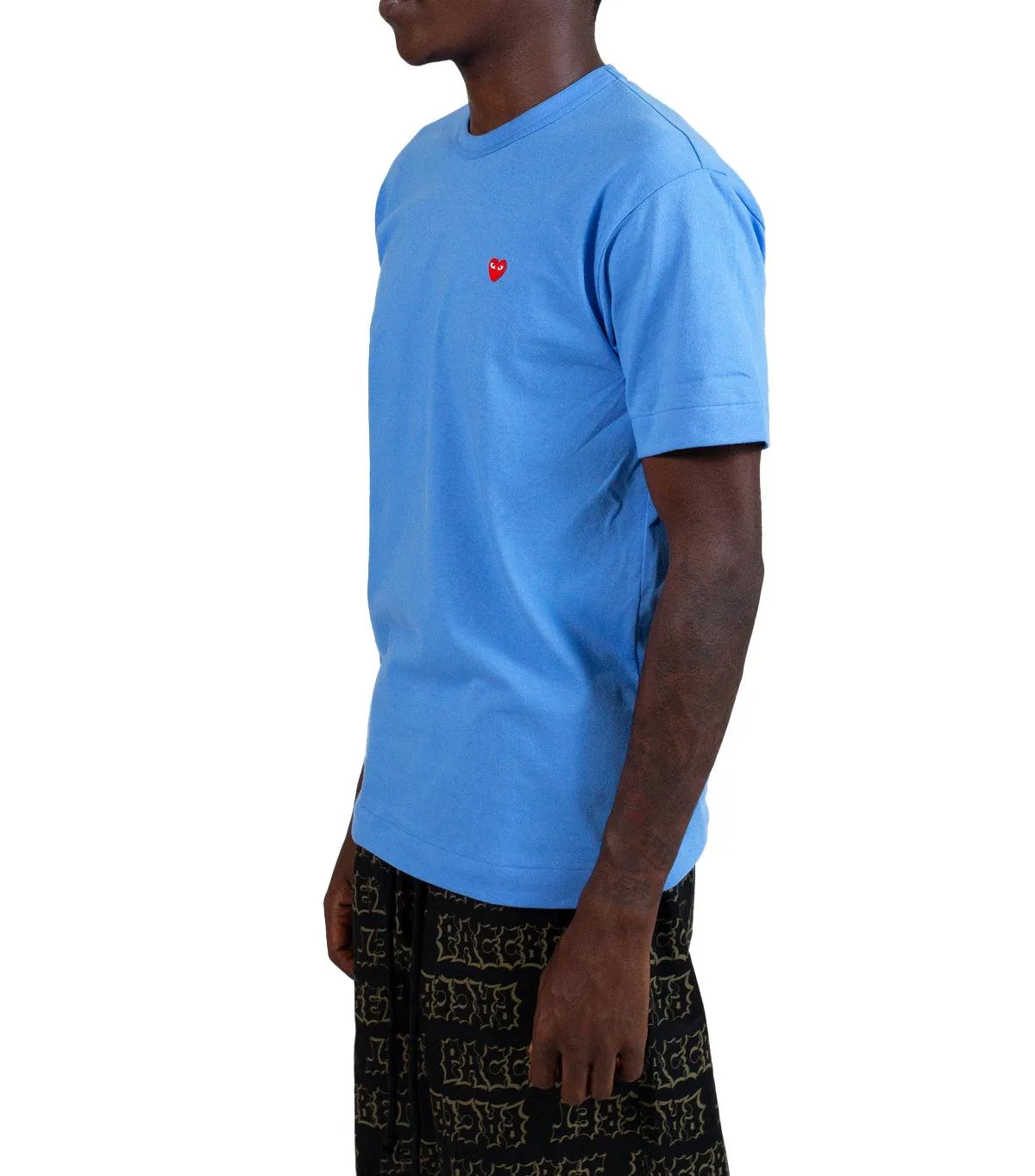 CdG PLAY Small Red Heart T-Shirt Blue