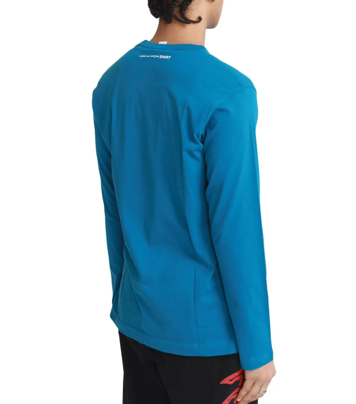 CdG SHIRT Rear Logo Long Sleeve T-Shirt Blue