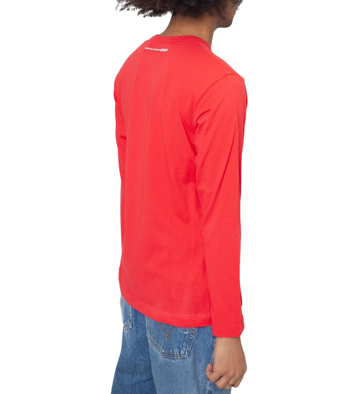 CdG SHIRT Rear Logo Long Sleeve T-Shirt Red