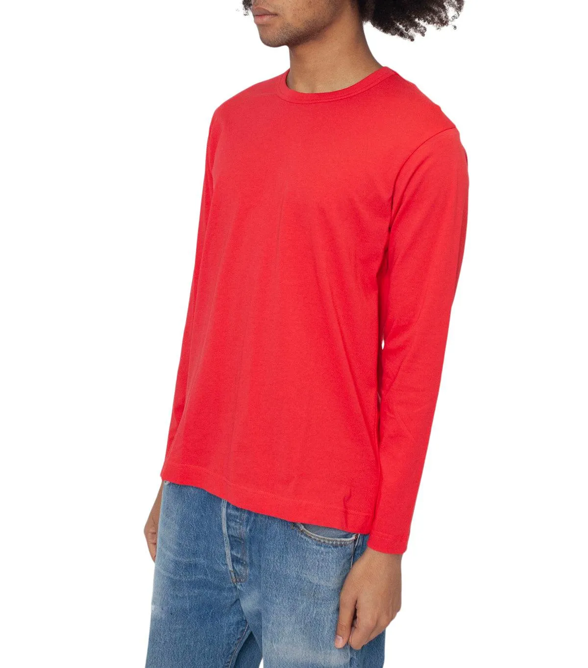 CdG SHIRT Rear Logo Long Sleeve T-Shirt Red