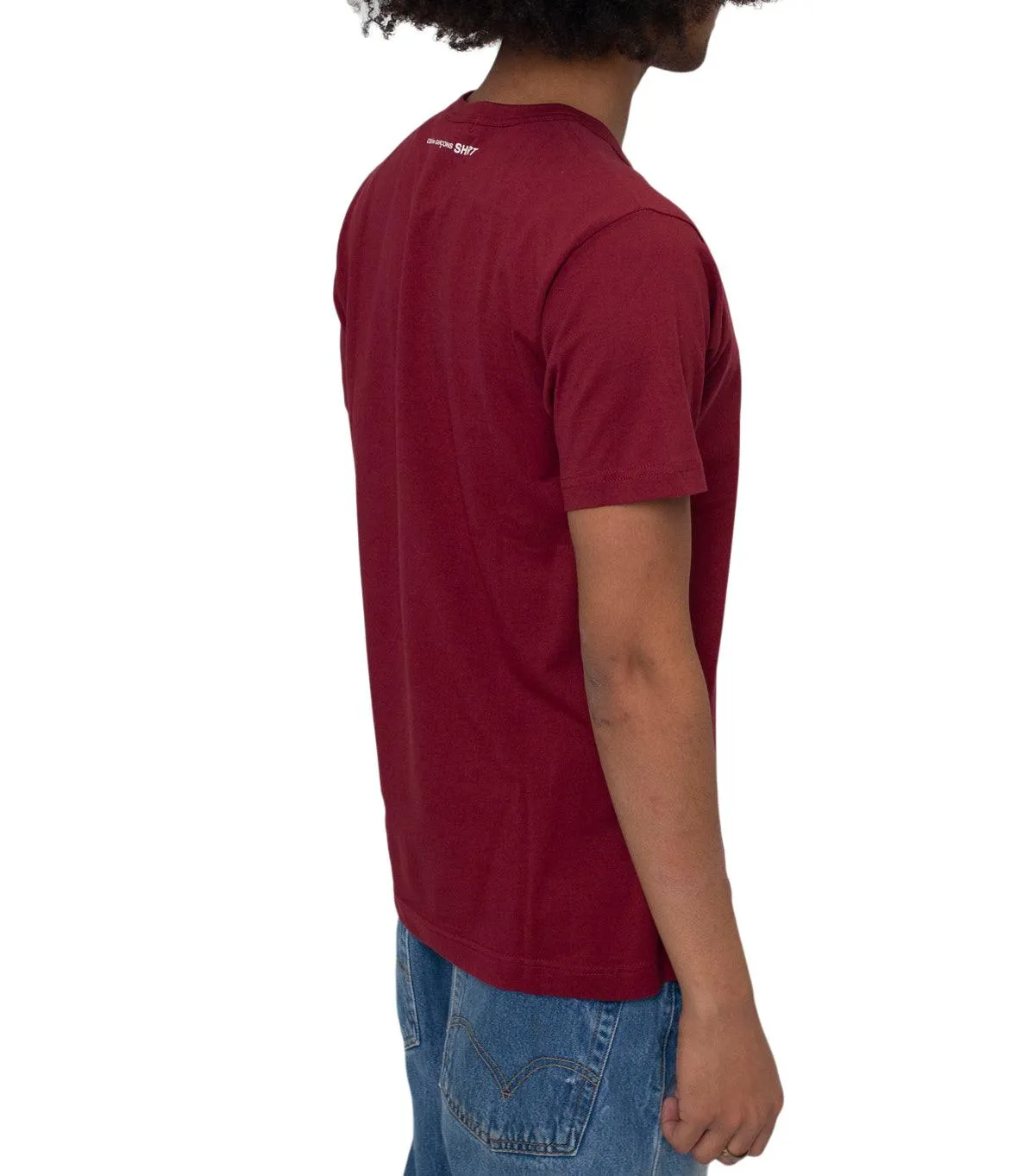 CdG SHIRT Rear Logo T-Shirt Burgundy