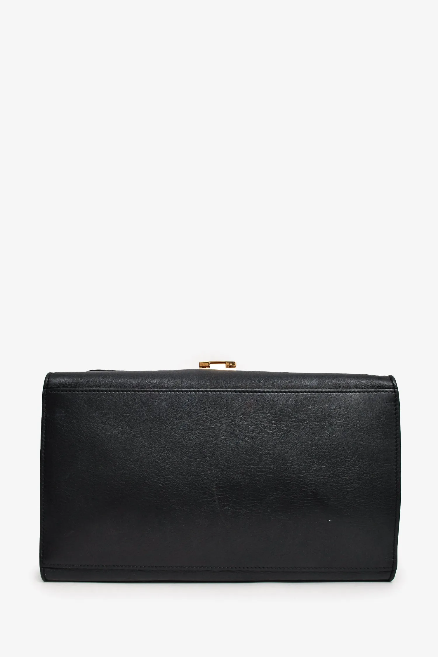 Celine 2012 Black Croc Embossed Leather Trapeze Bag with Strap