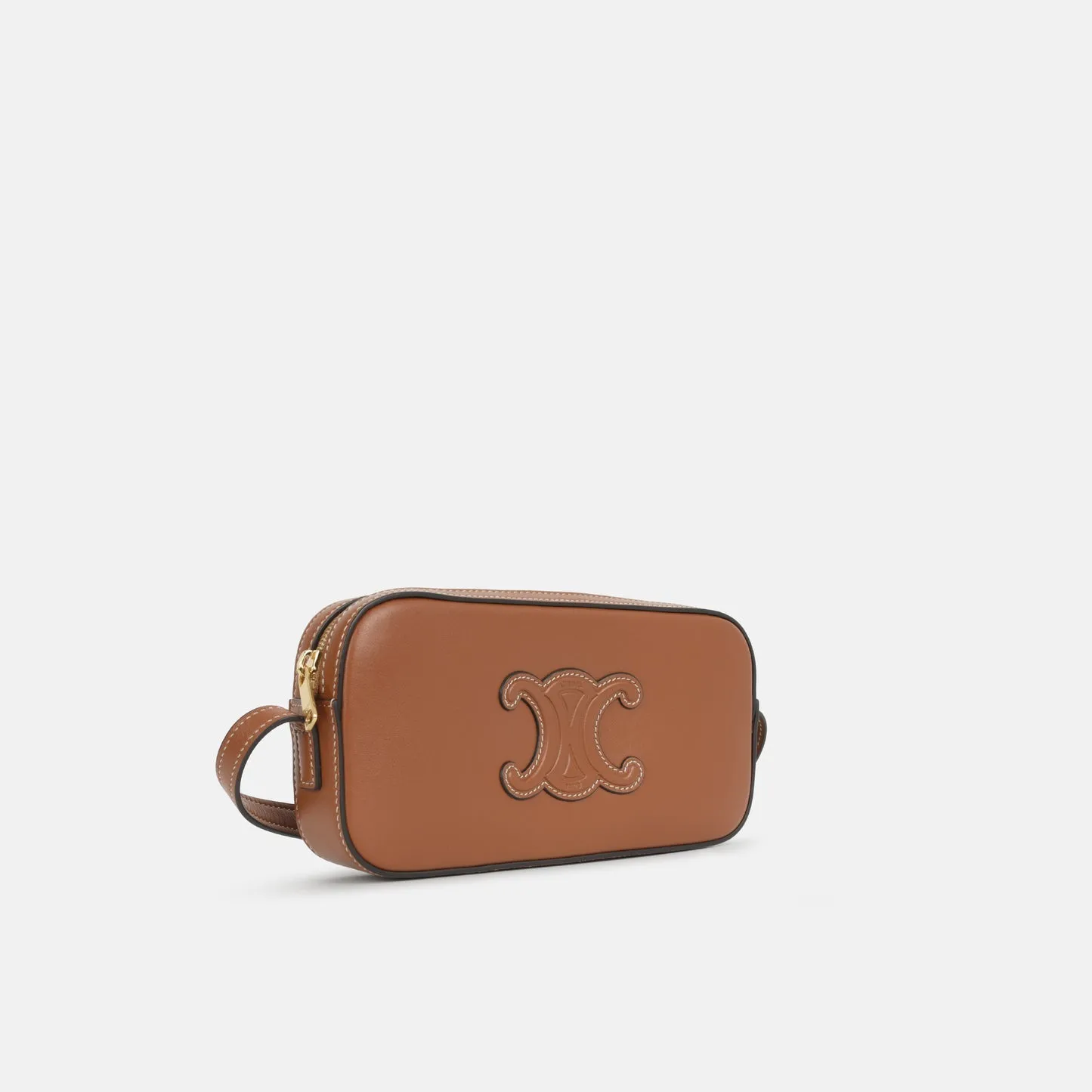 Celine - Mini Cuir Triomphe Camera Bag - Tan Smooth Calfskin GHW - Unused