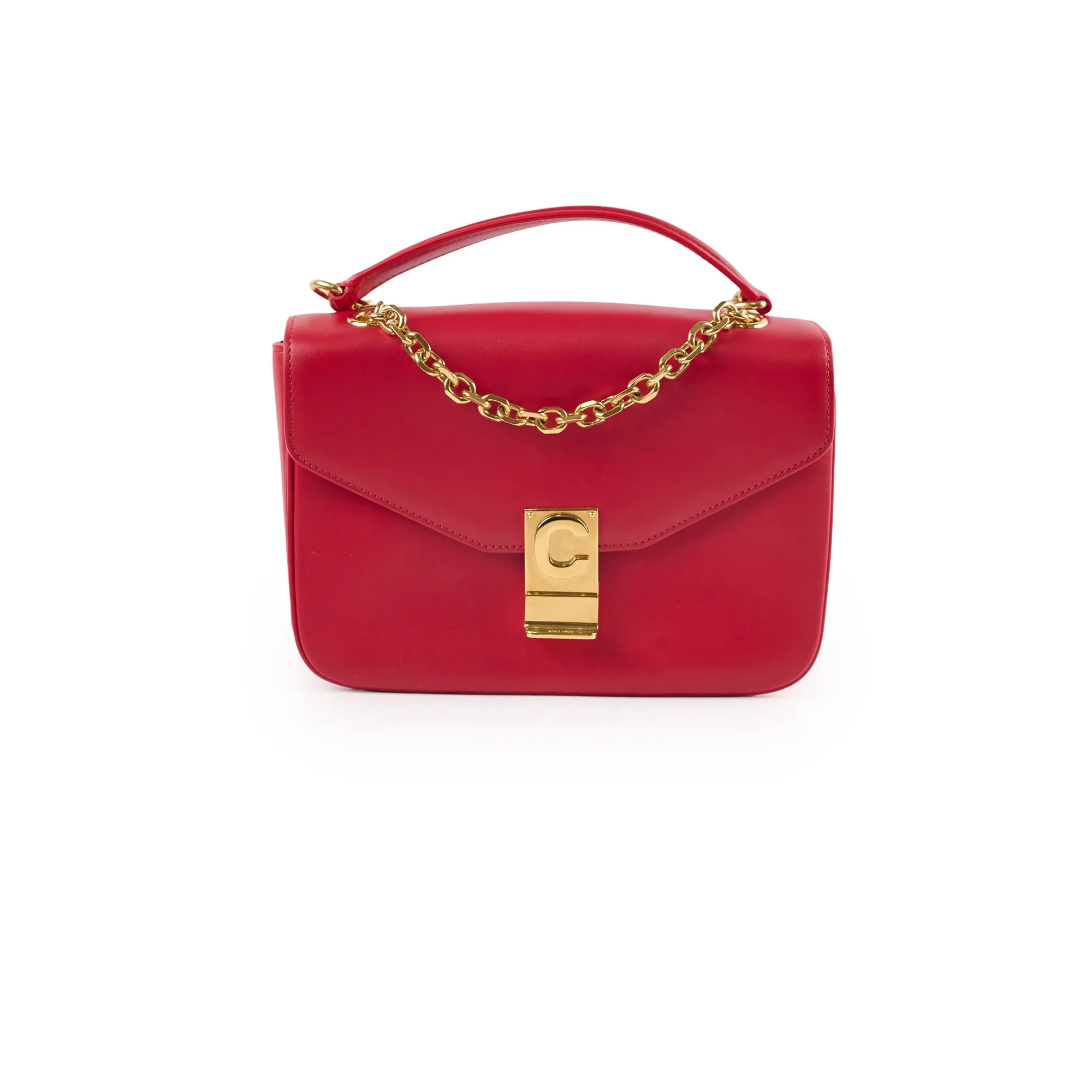 Celine Red C Logo Bag Smooth Calfskin