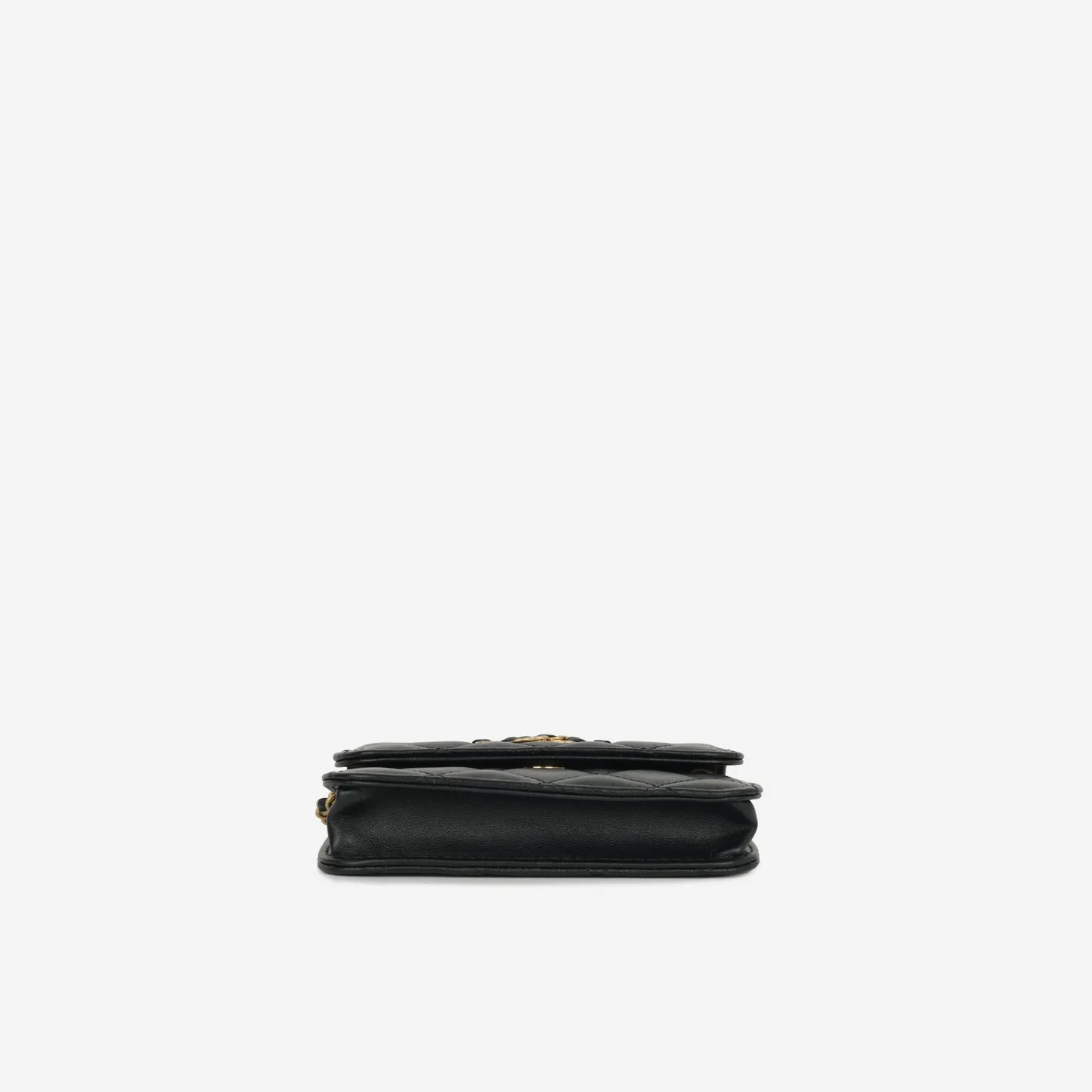 Chanel - 19 Flap Coin Purse on Chain - Black Lambskin AGHW - 2021 - Pre-Loved