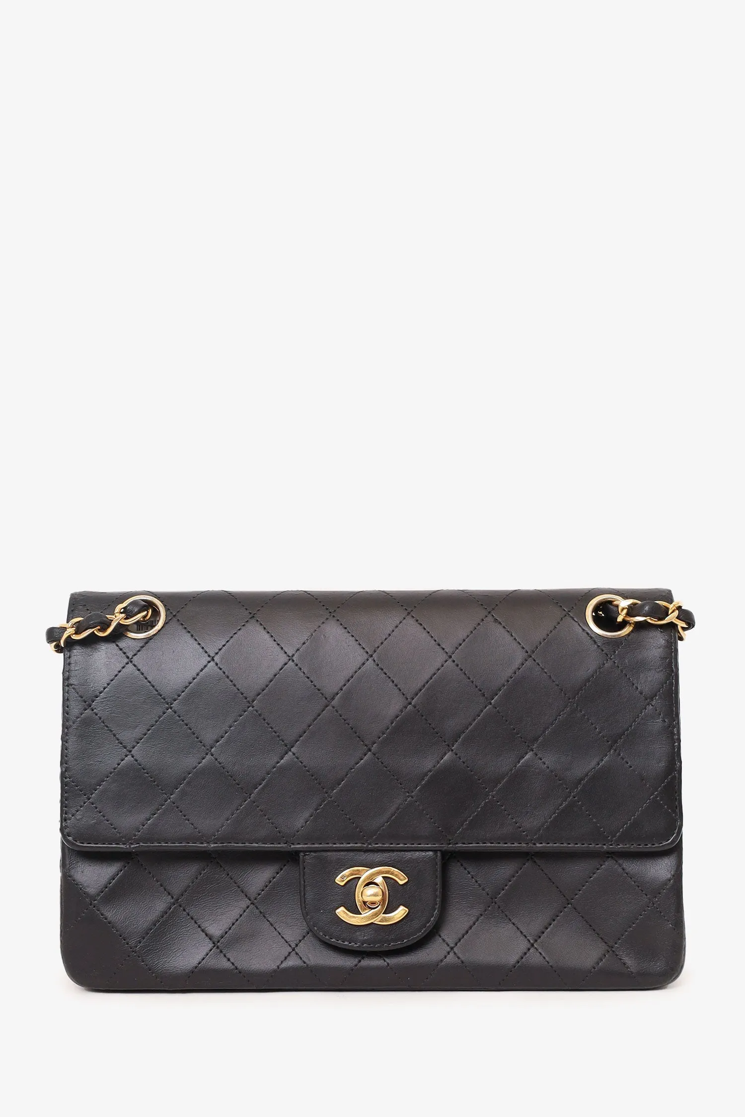 Chanel? 1986-88 Black Quilted Lambskin Medium Double Flap Bag 'Refurbished' handbags bulk sale