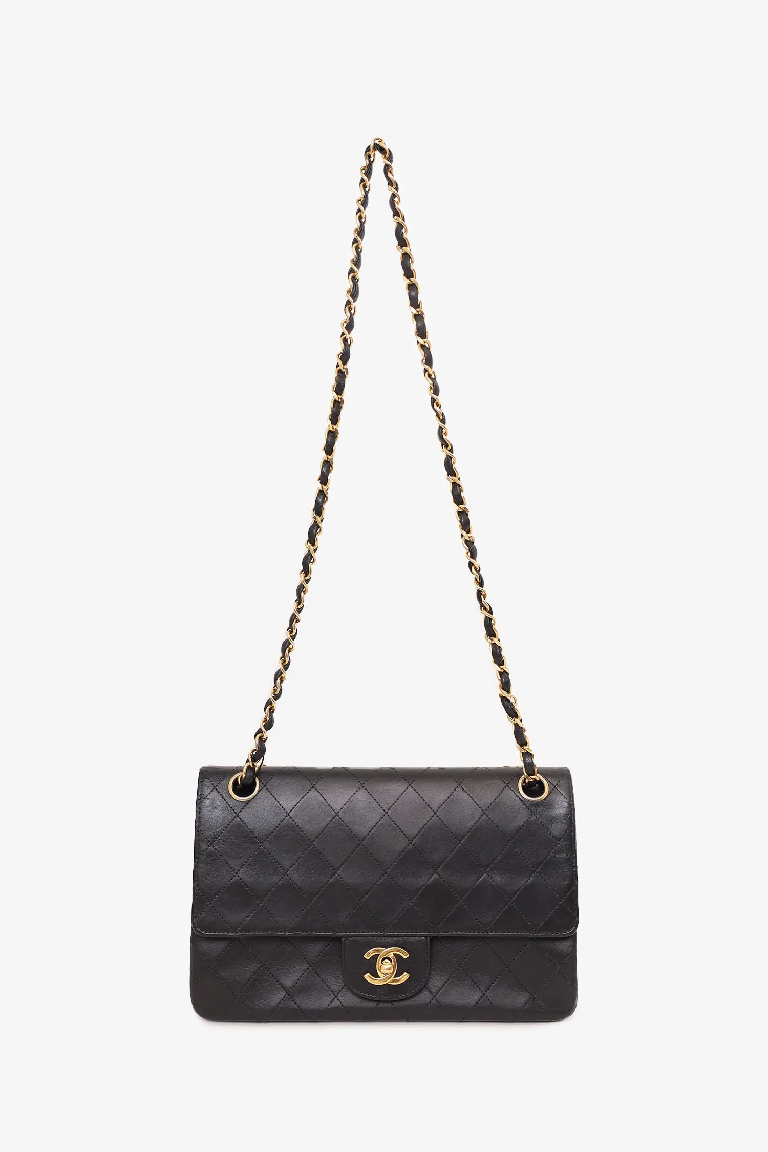 Chanel? 1986-88 Black Quilted Lambskin Medium Double Flap Bag 'Refurbished'