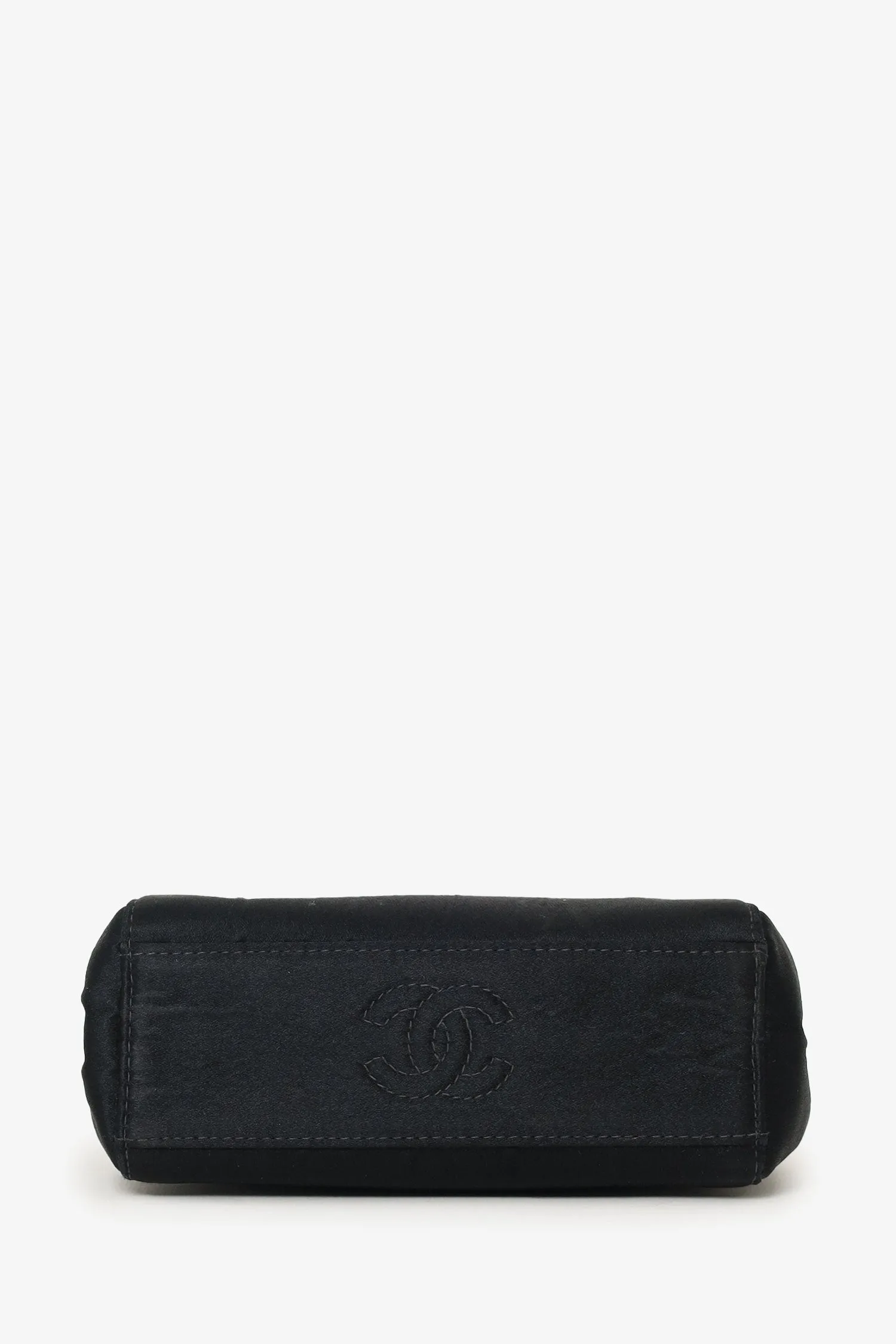 Chanel? 2000-02 Black Satin Crystal Mini Camellia Bag