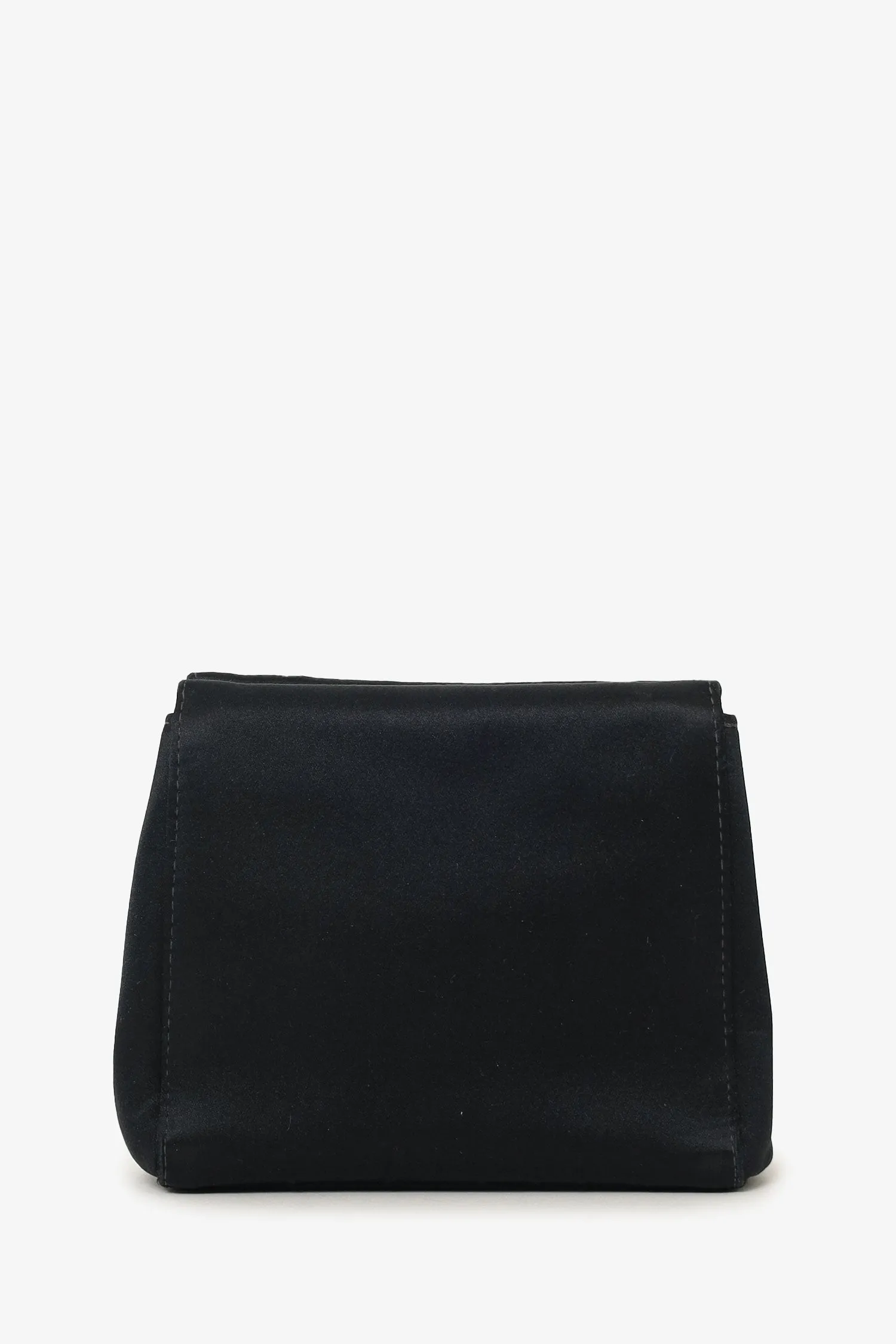 Chanel? 2000-02 Black Satin Crystal Mini Camellia Bag