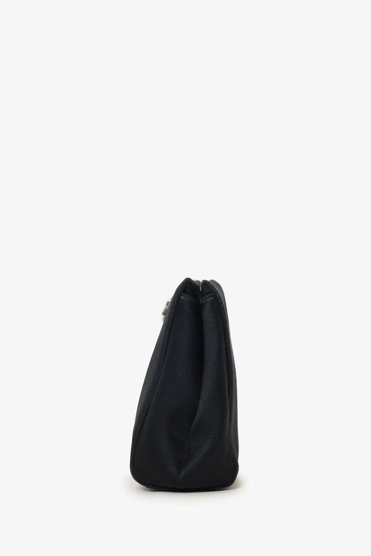 Chanel? 2000-02 Black Satin Crystal Mini Camellia Bag