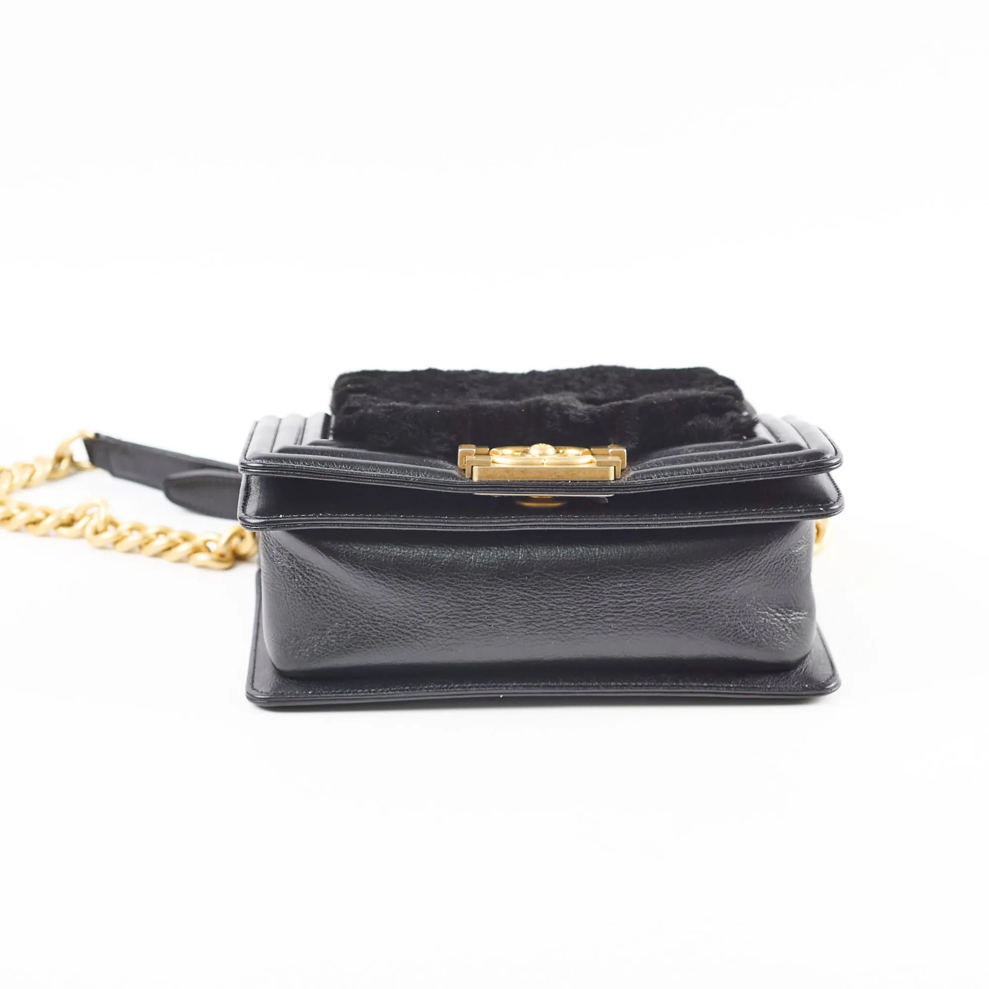 Chanel Boy Black Fur