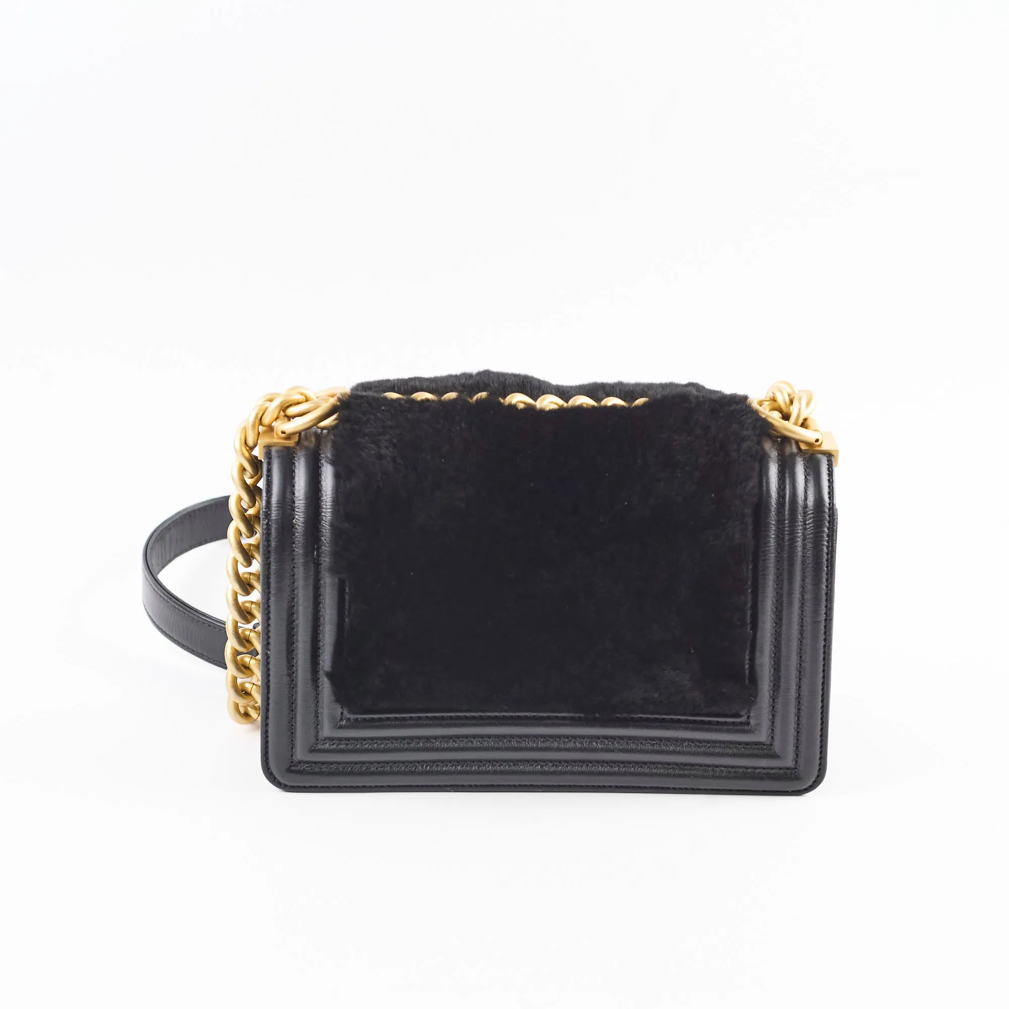 Chanel Boy Black Fur