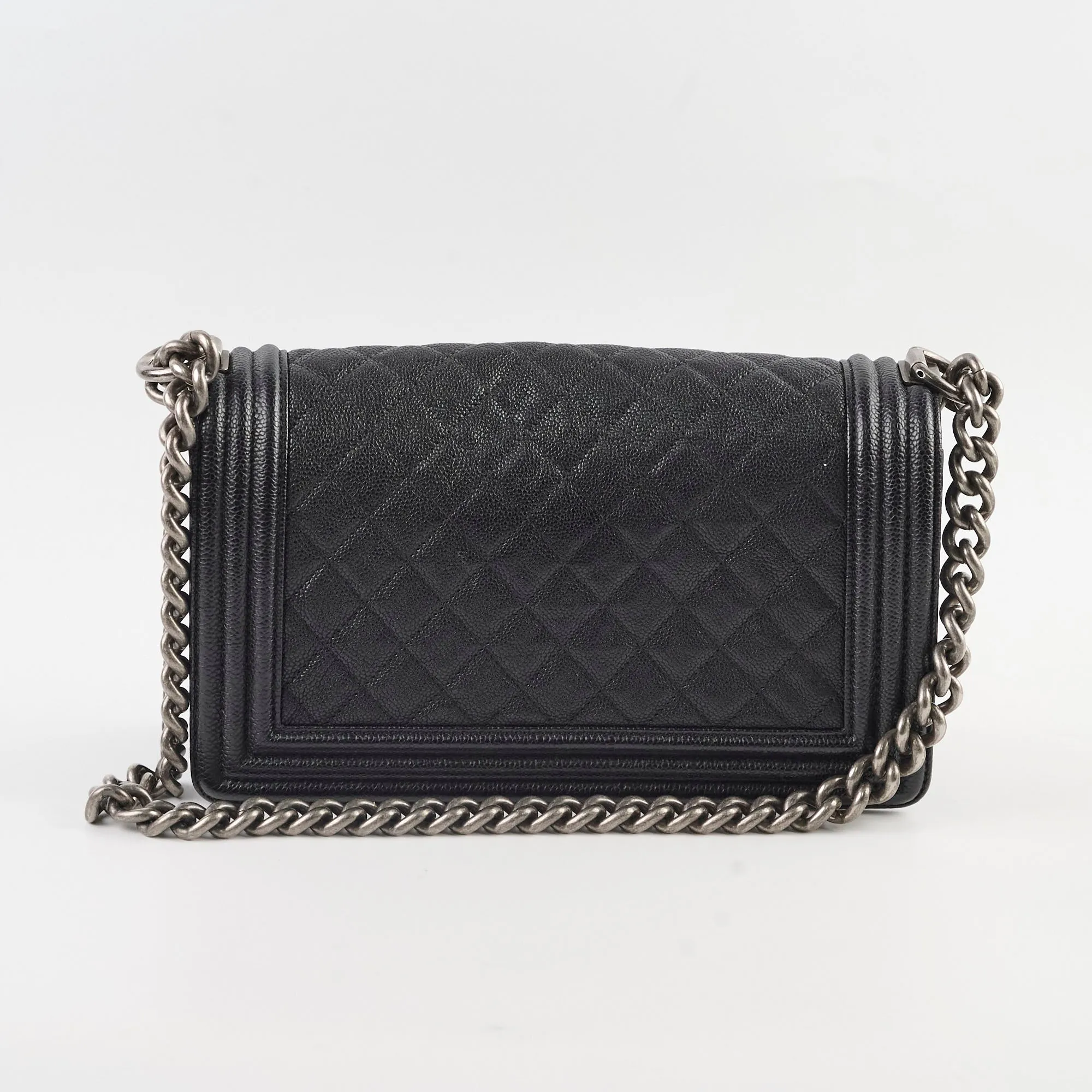 Chanel Caviar Old Medium Boy Bag Black Series 23