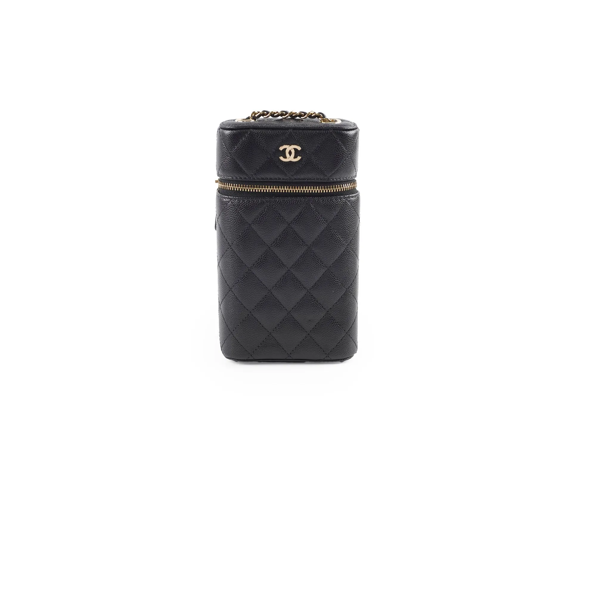 Chanel Caviar Vertical Vanity Case Black