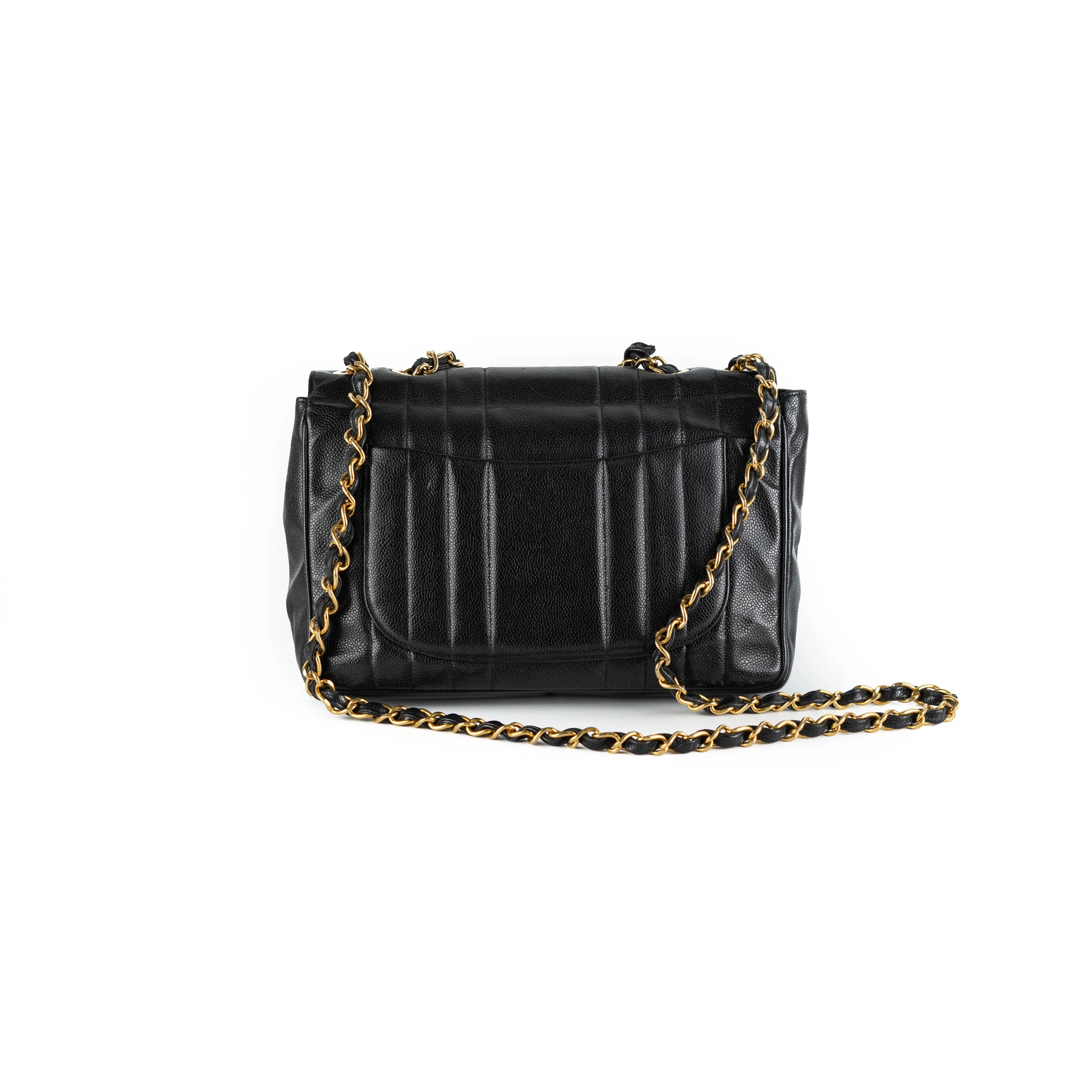 Chanel CC Vertical Jumbo Flap Caviar Black