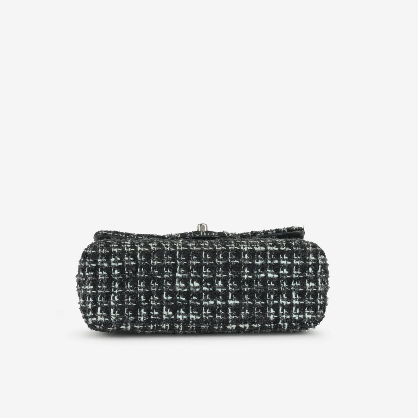 Chanel - Classic Flap Bag - Mini Rectangular - Mixed Black / Light Blue Tweed SHW - Pre-Loved