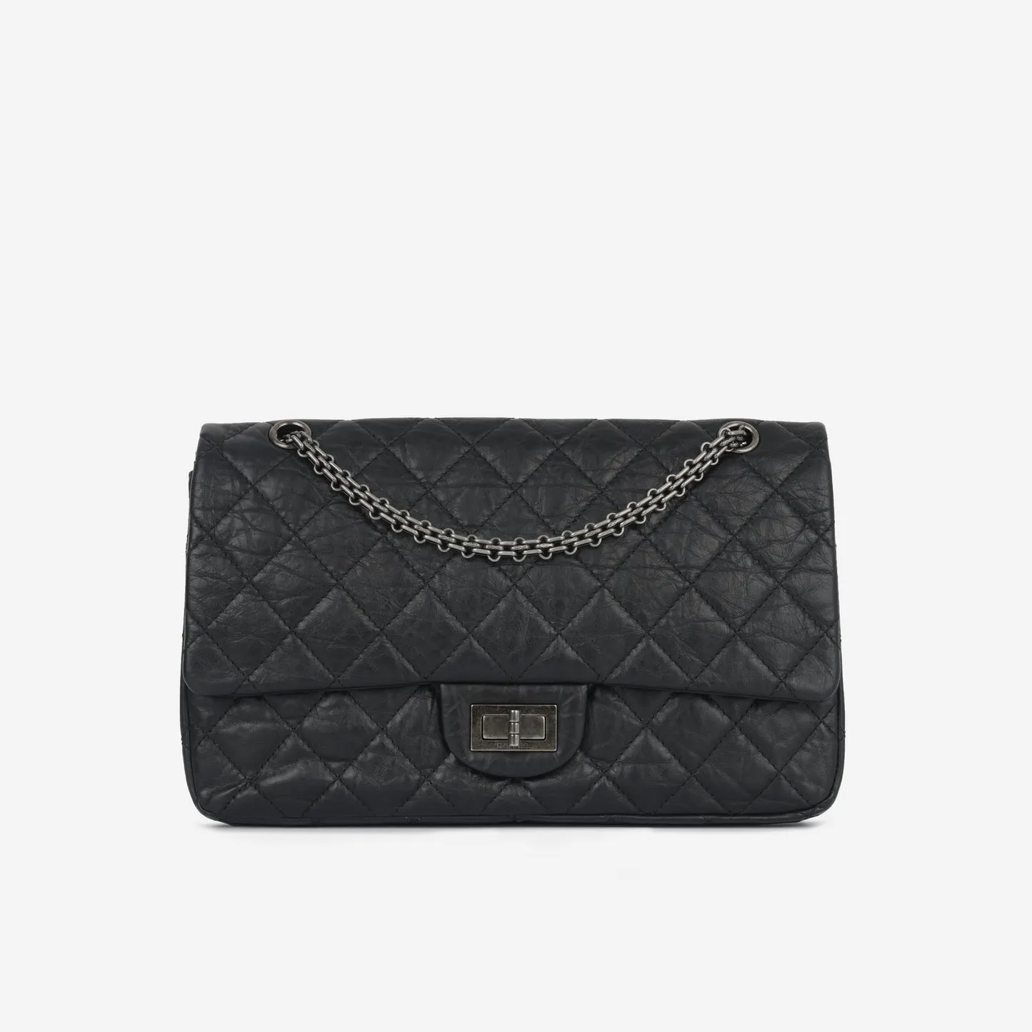 Chanel - Maxi 2.55 Handbag - Black Quilted Aged Calfskin RHW - 2011 - Pre-loved handbags bulk sale