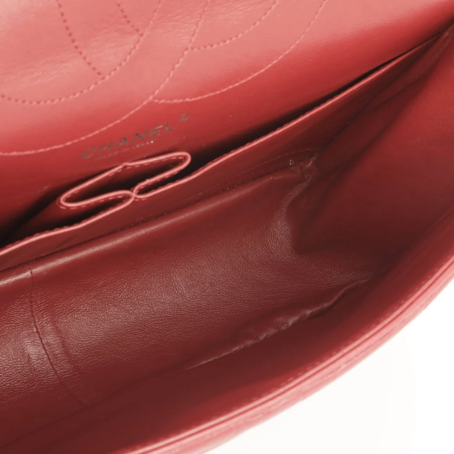 Chanel - Maxi 2.55 Handbag - Red Quilted Aged Calfskin RHW - 2012 - Pre-loved