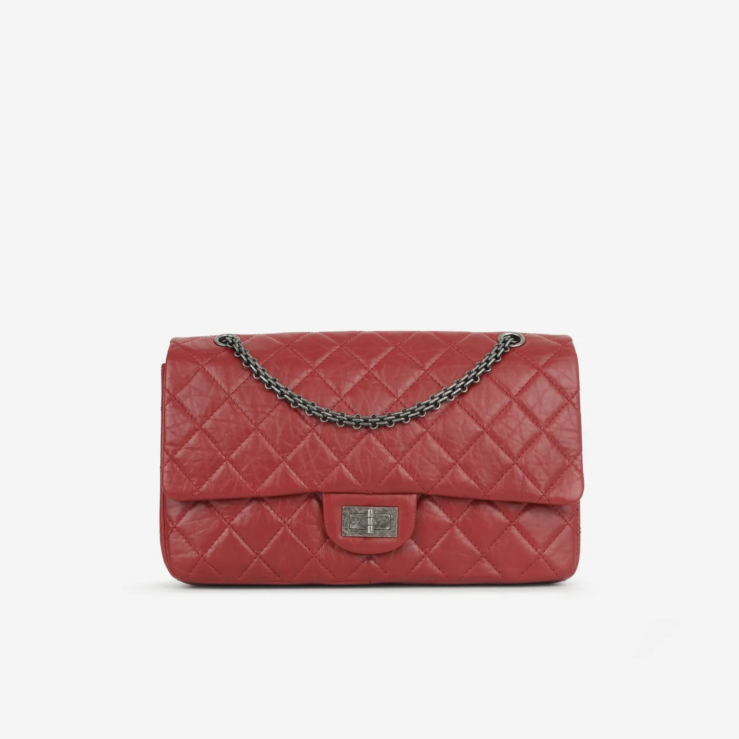 Chanel - Maxi 2.55 Handbag - Red Quilted Aged Calfskin RHW - 2012 - Pre-loved handbags bulk sale