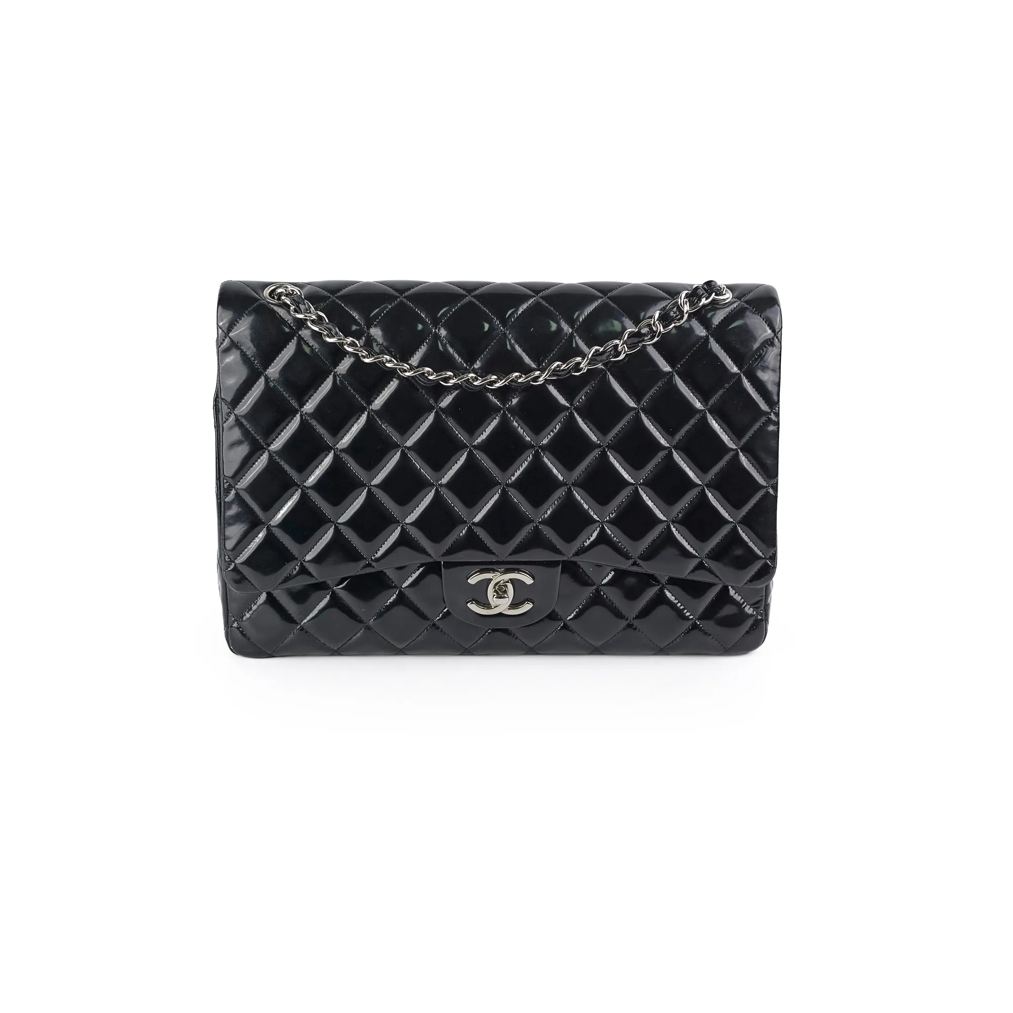 Chanel Maxi Patent Flap Black 20 Series