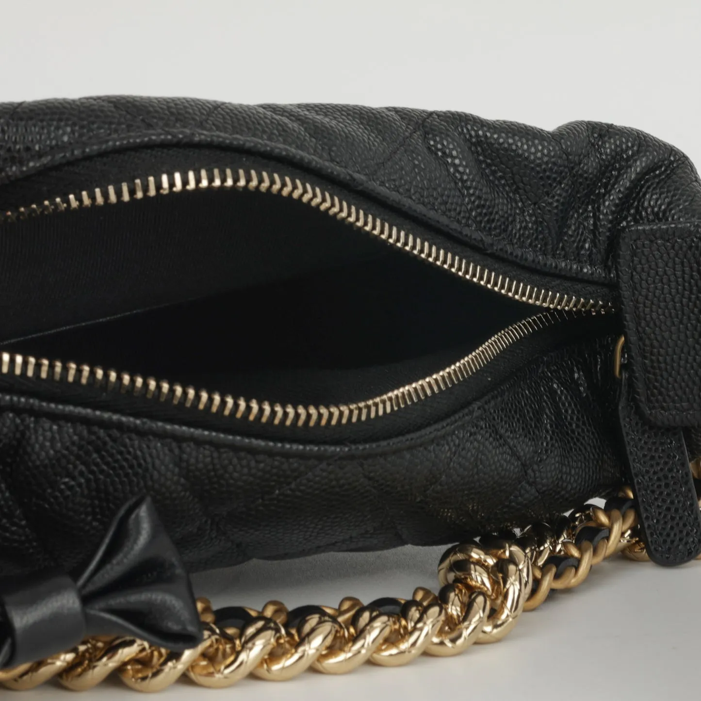 Chanel - Mini Bow Hobo Pouch - Black Caviar GHW - Pre-Loved