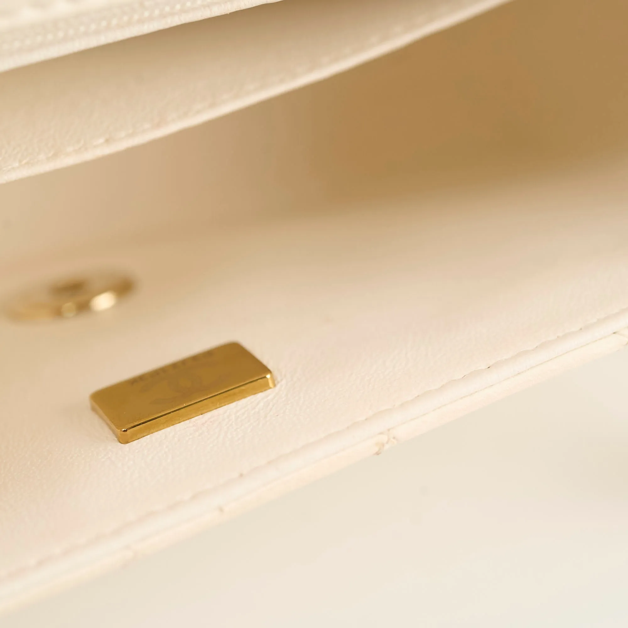 Chanel Mini Rectangular Lambskin Ivory Series Microchip