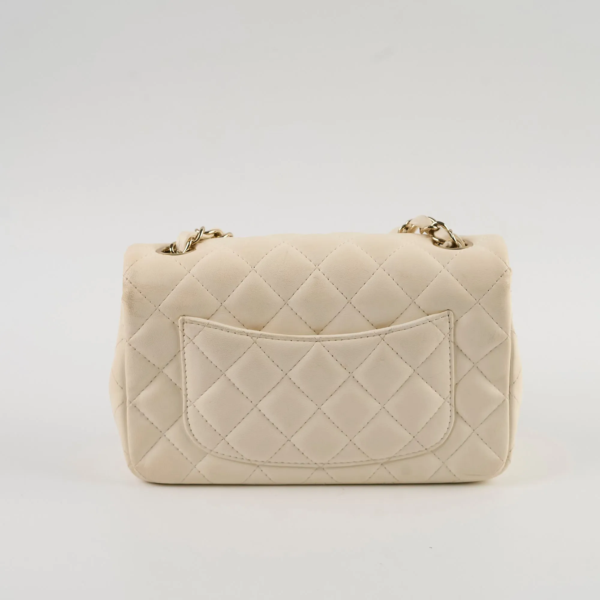 Chanel Mini Rectangular Lambskin Ivory Series Microchip