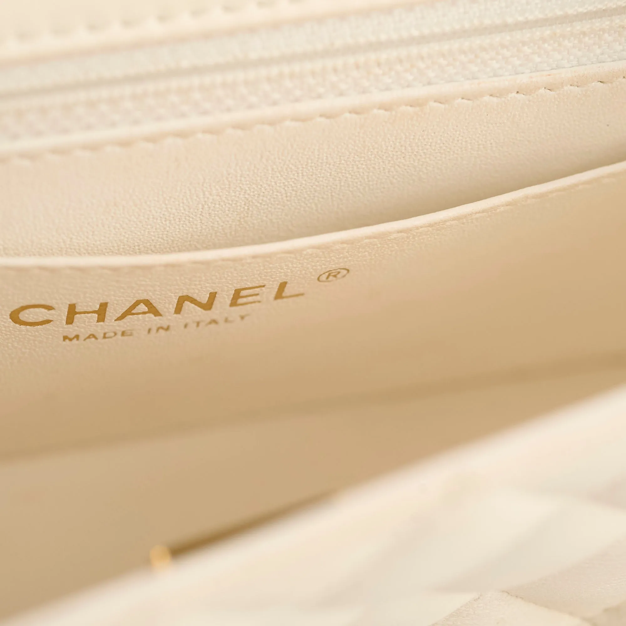 Chanel Mini Rectangular Lambskin Ivory Series Microchip