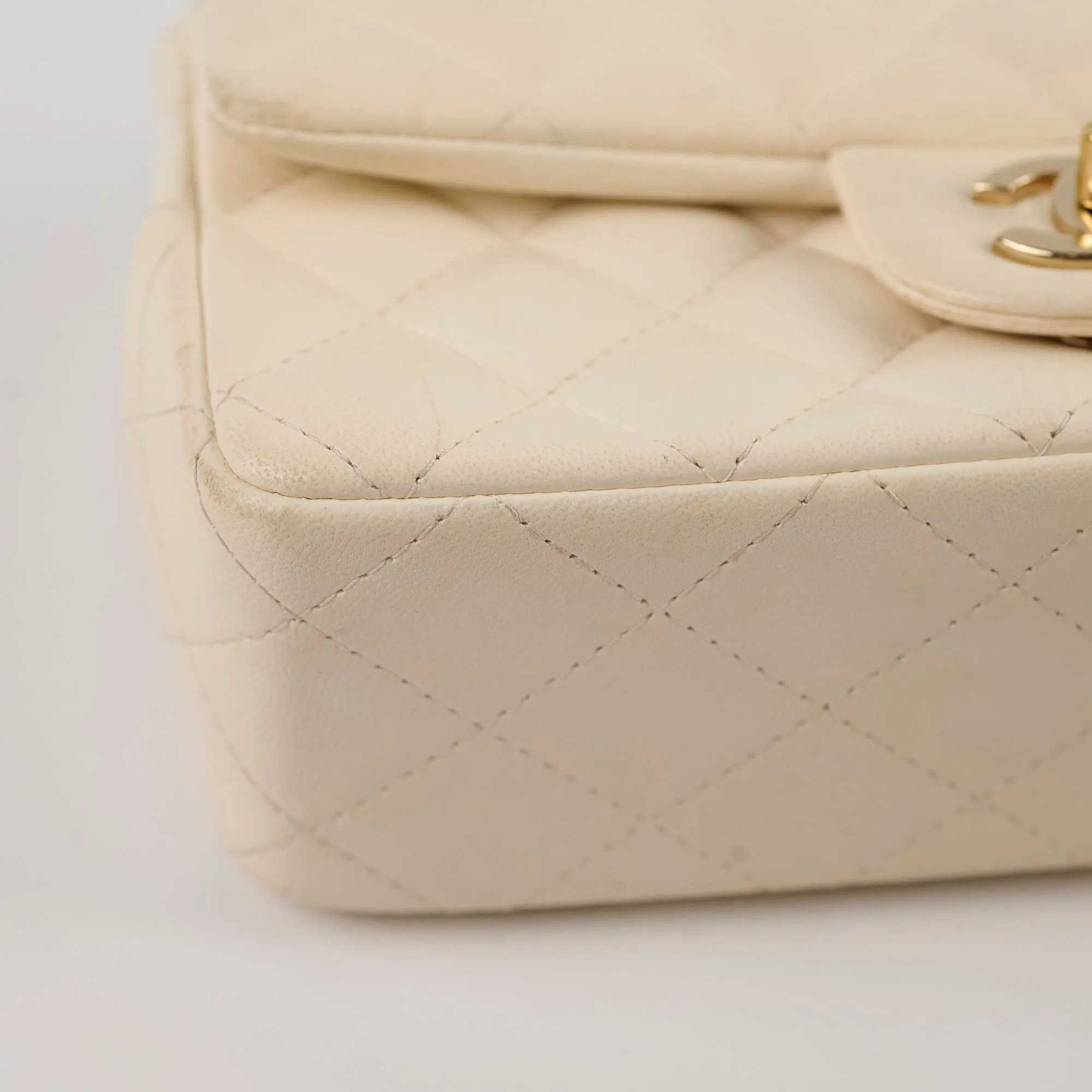 Chanel Mini Rectangular Lambskin Ivory Series Microchip