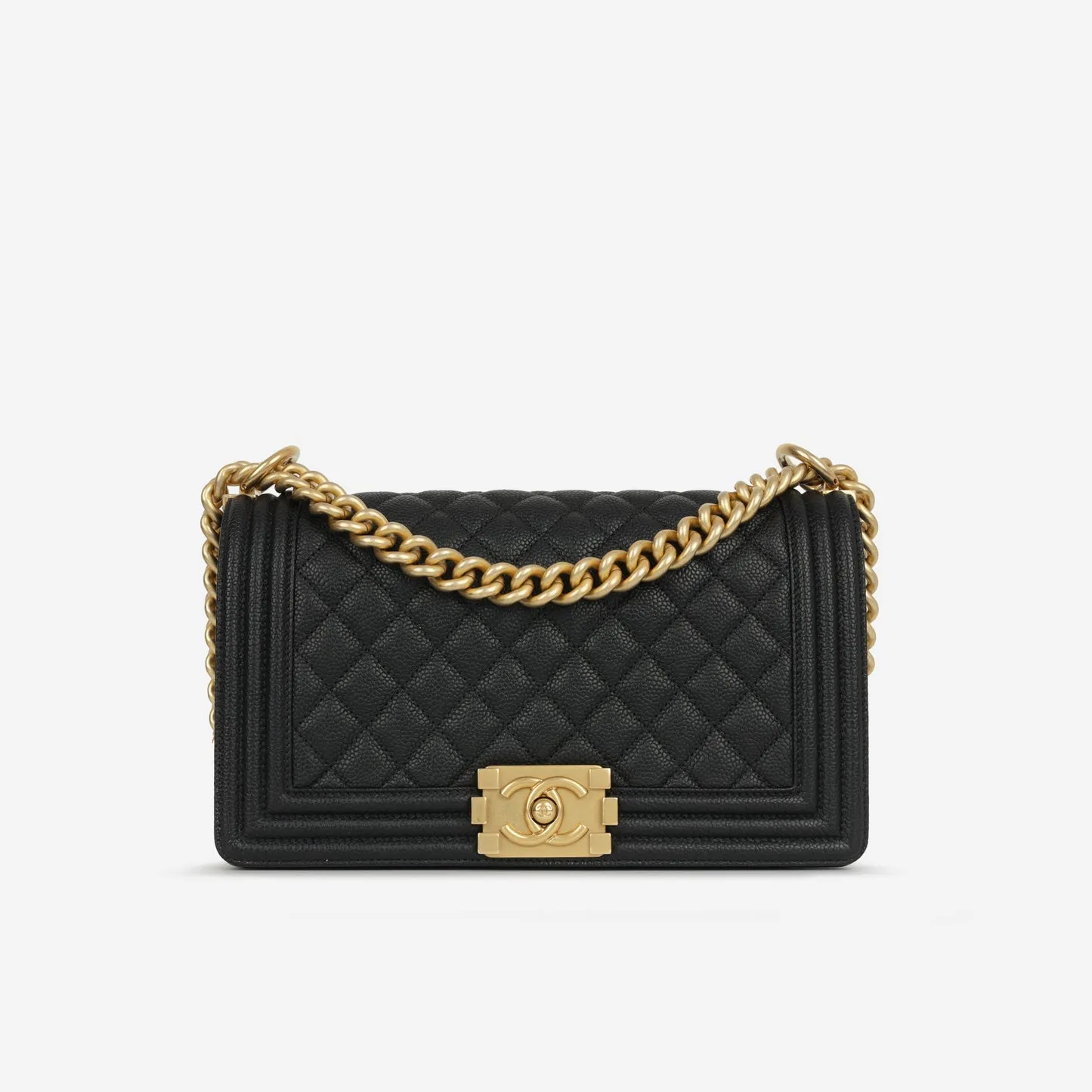 Chanel - Old Medium Boy Bag - Black Quilted Caviar GHW - Pre-Loved - 2016 handbags bulk sale