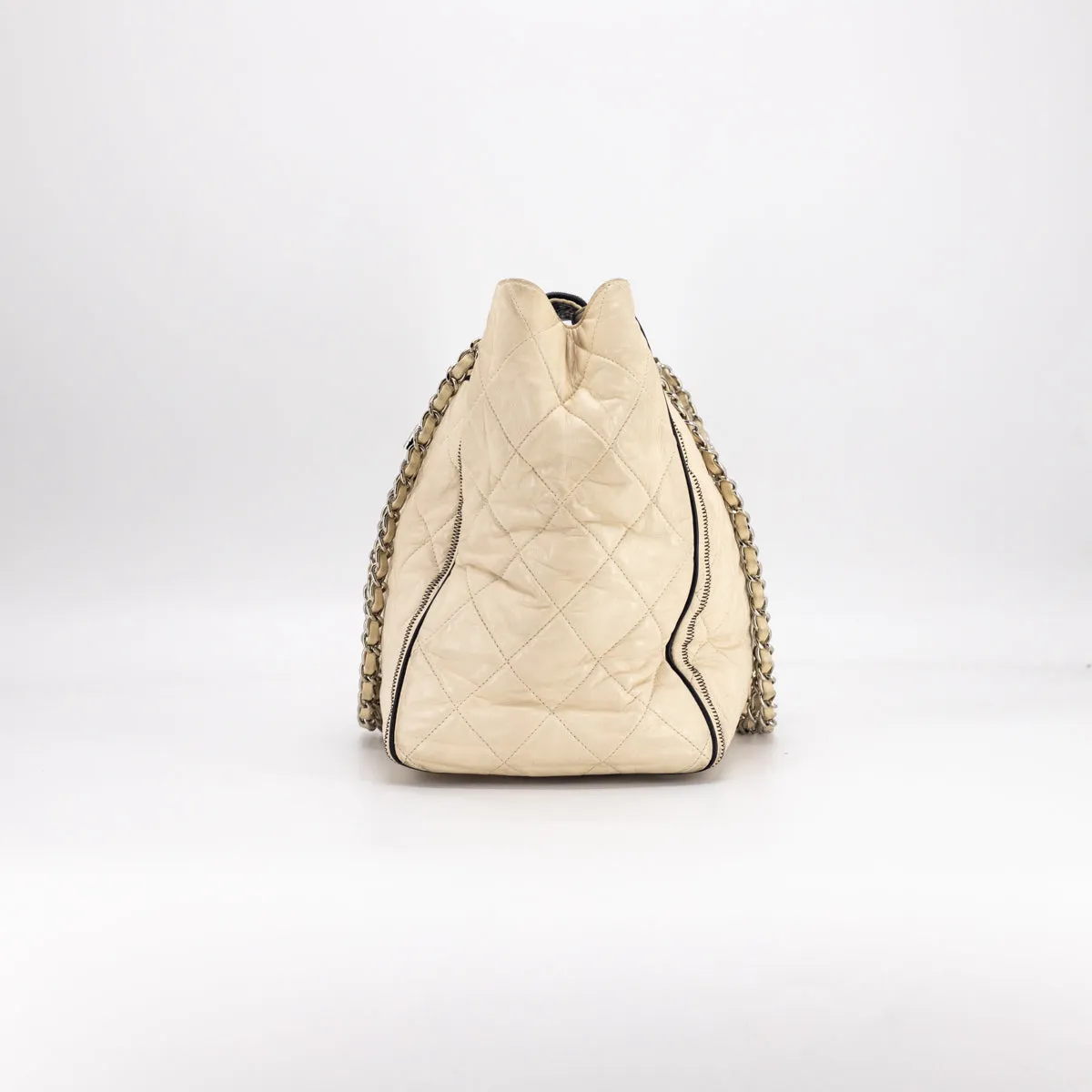 Chanel Quilted Calfskin Shoulder Bag Cream