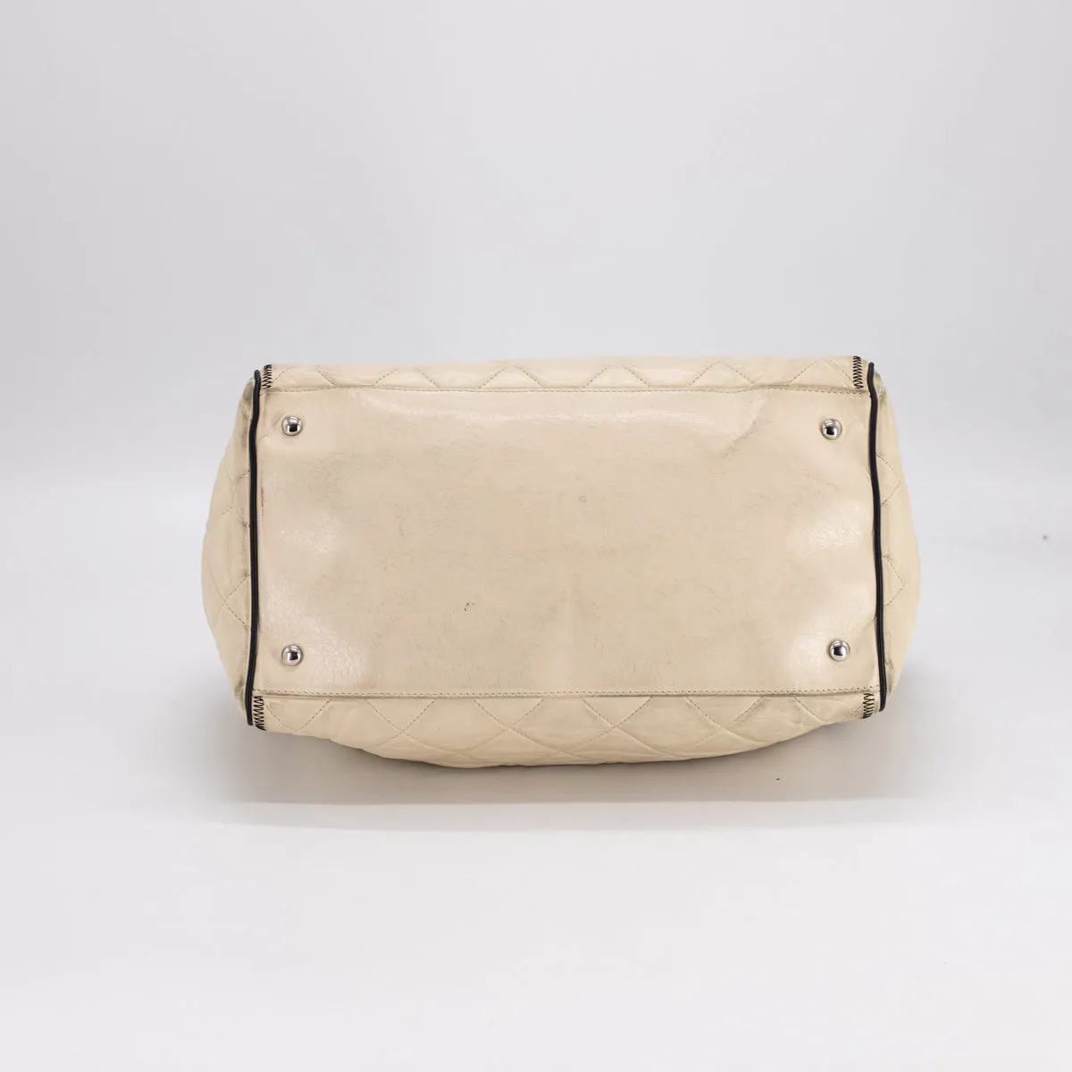 Chanel Quilted Calfskin Shoulder Bag Cream