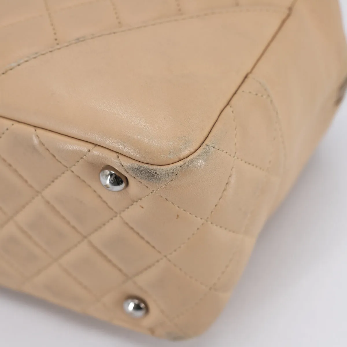 Chanel Quilted Calfskin Top handle Bag Beige