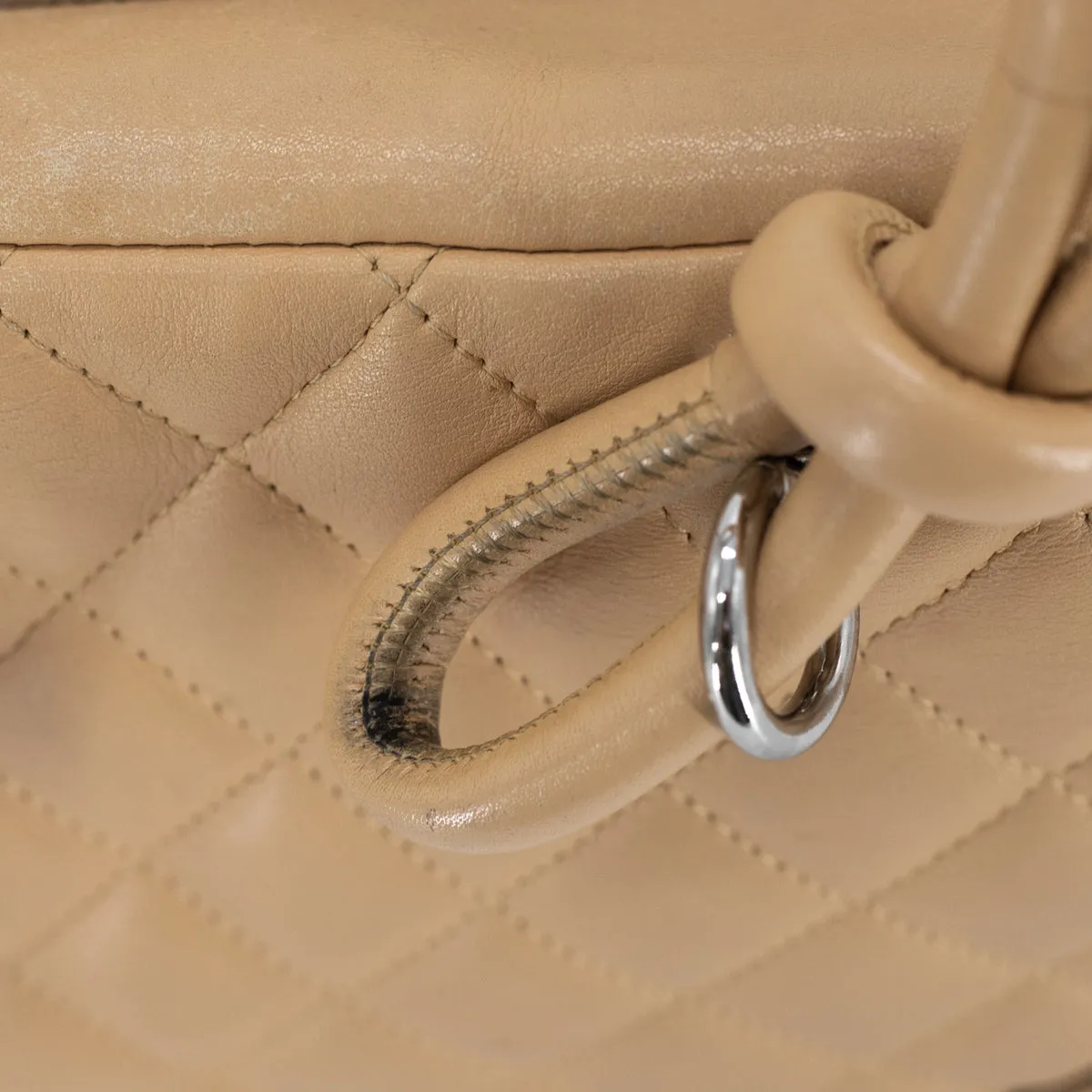 Chanel Quilted Calfskin Top handle Bag Beige