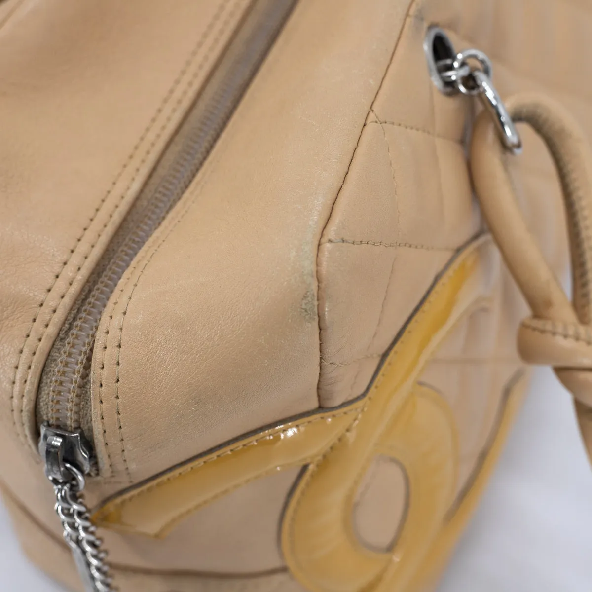 Chanel Quilted Calfskin Top handle Bag Beige