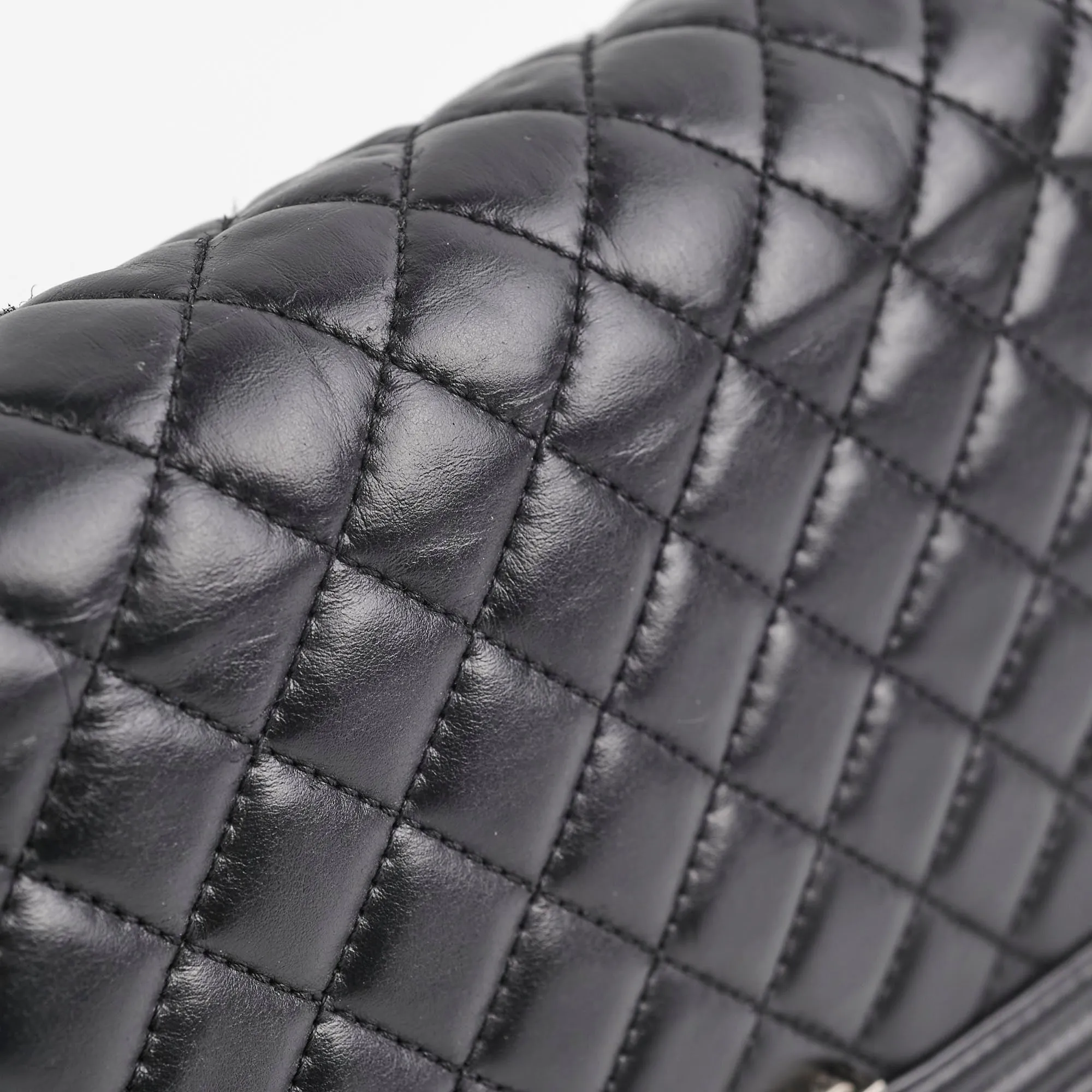 Chanel Quilted Old Medium Boy Black