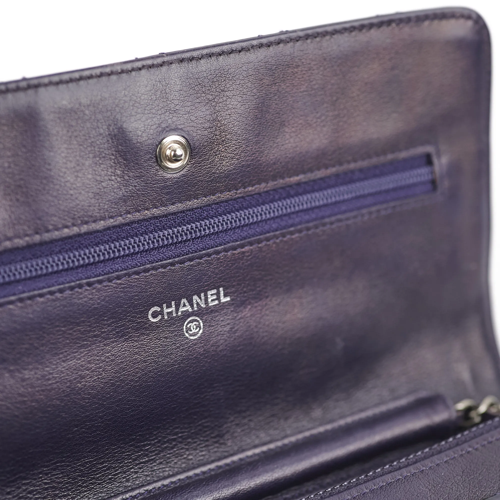 Chanel Reissue Patent Wallet On Chain WOC Purple