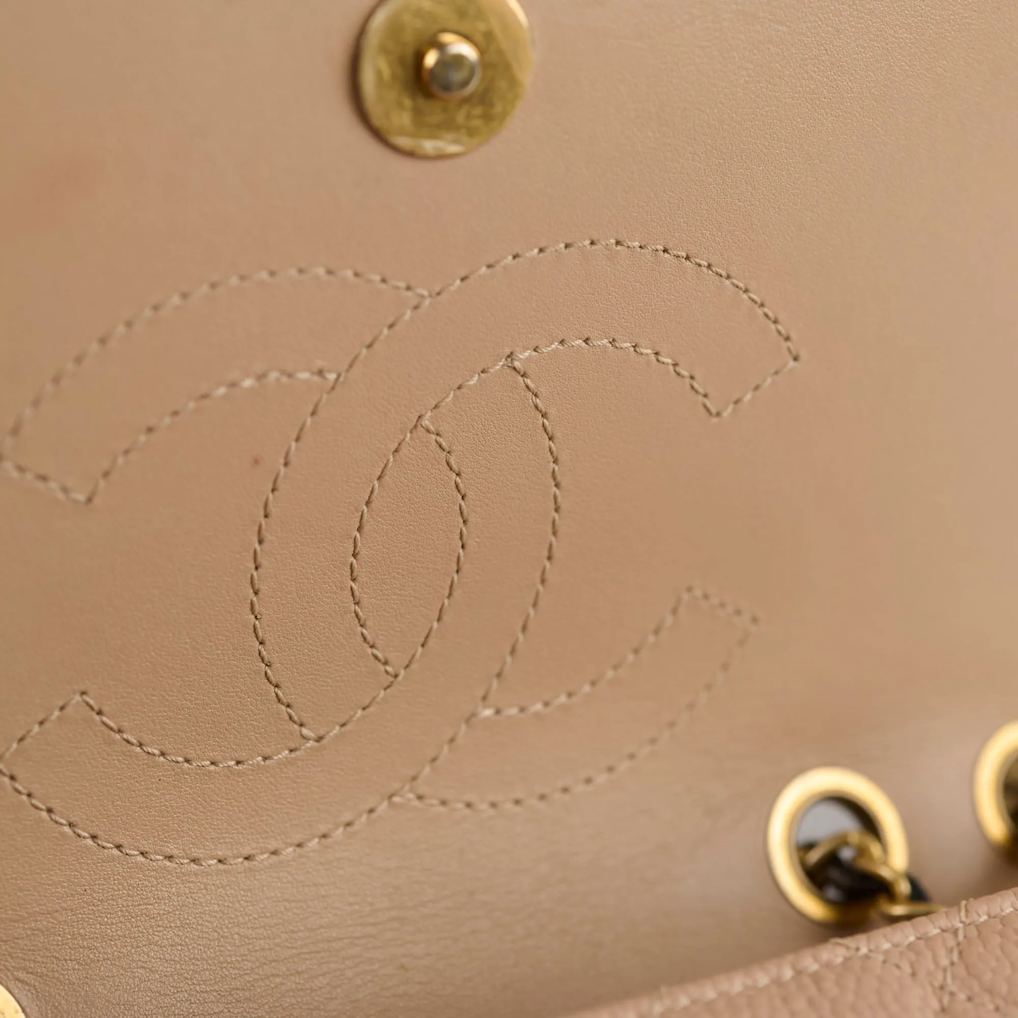 Chanel Small Filigree Beige Caviar Crossbody - Series 23