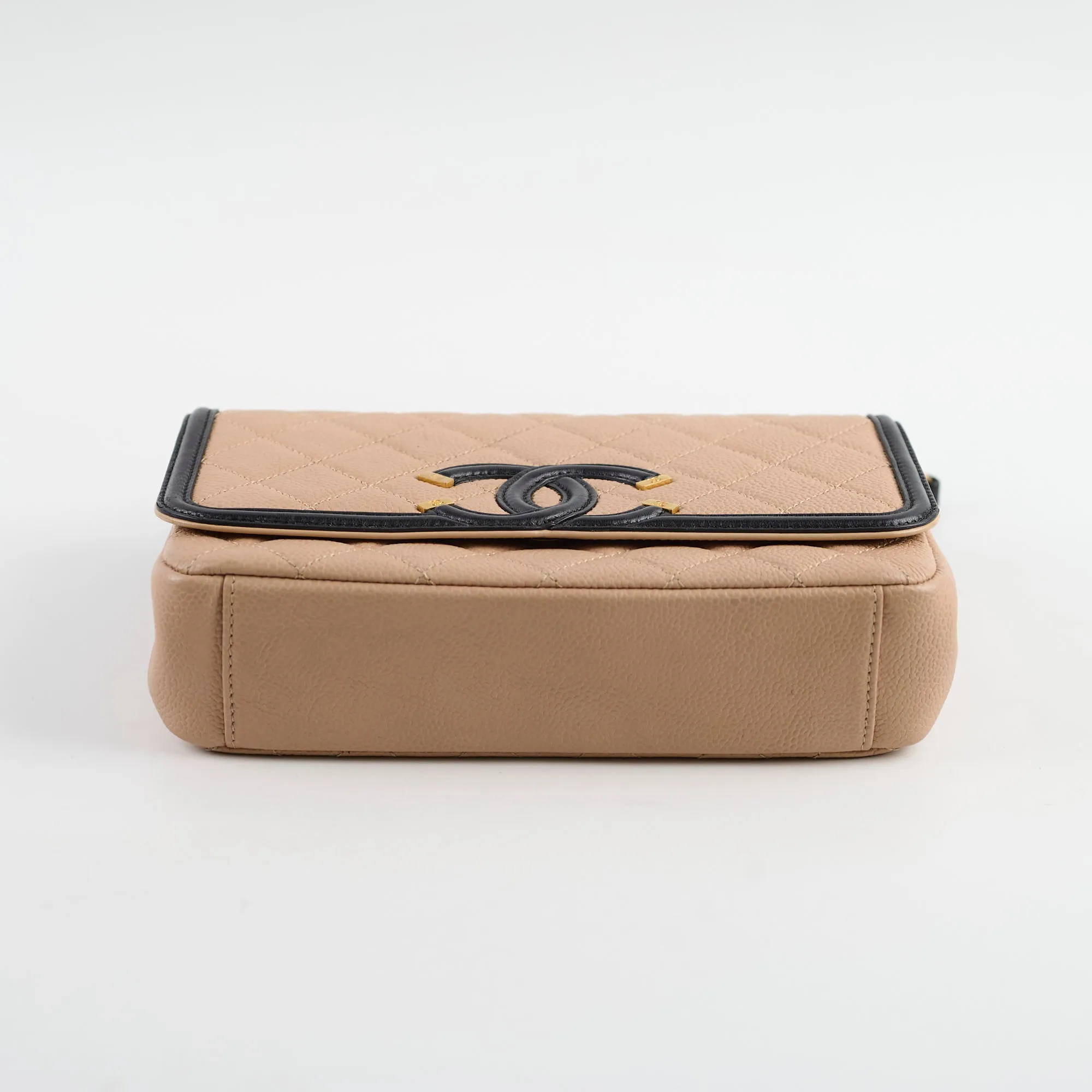 Chanel Small Filigree Beige Caviar Crossbody - Series 23