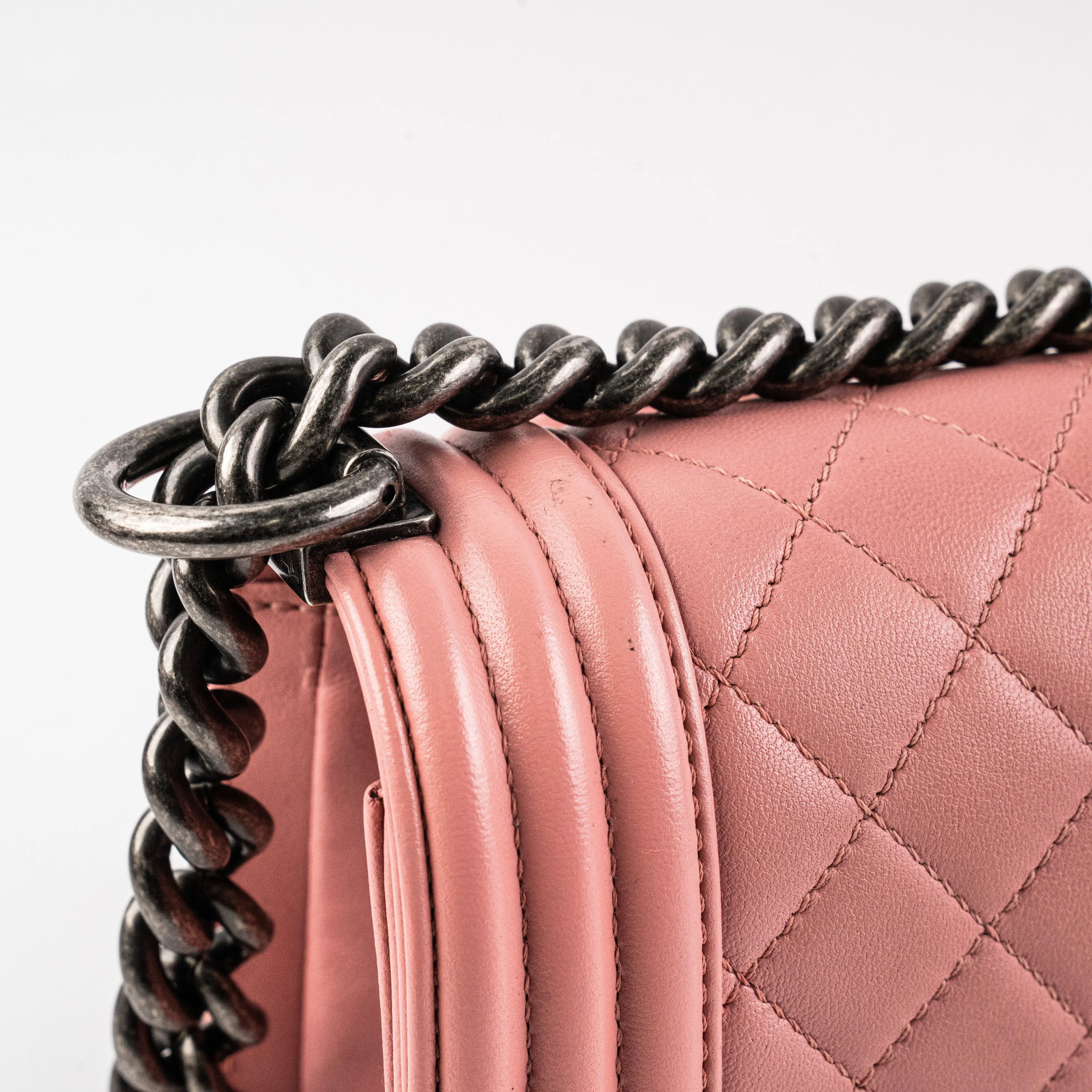 Chanel Small Lambskin Boy Pink Crossbody Bag