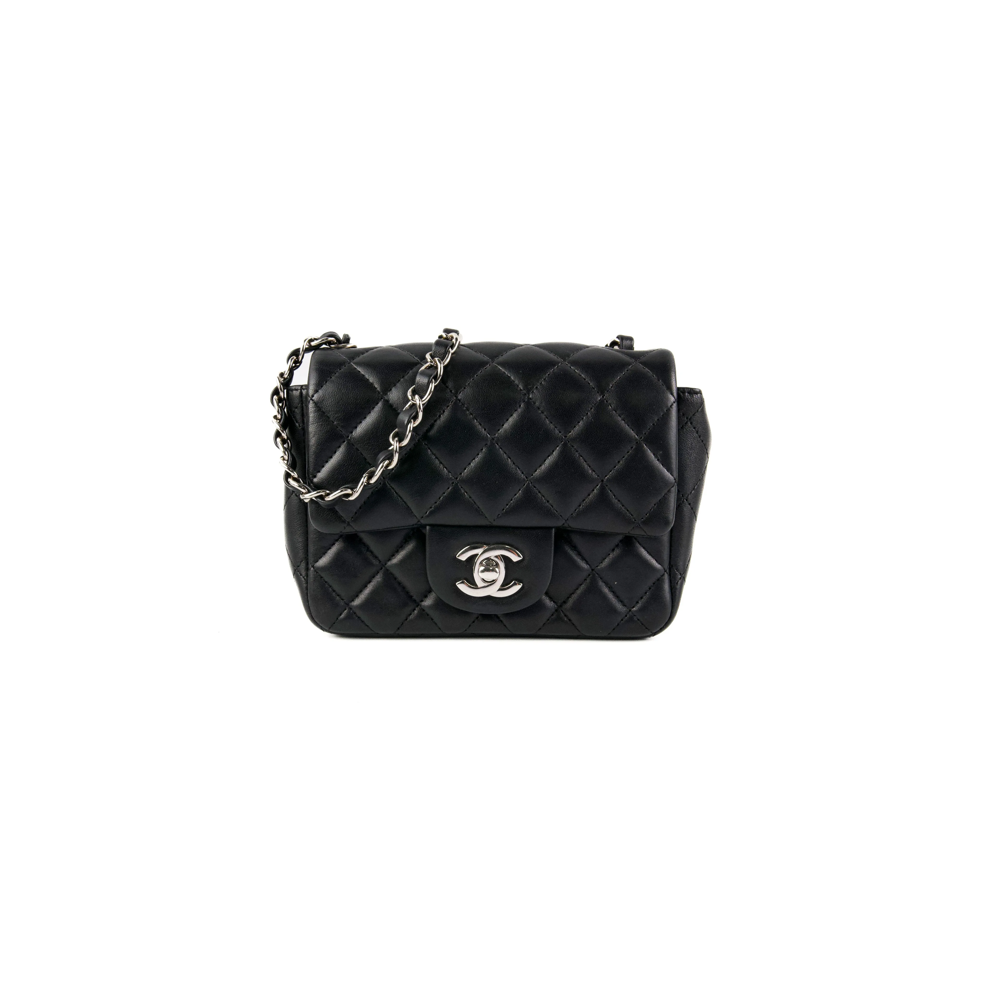 Chanel Square Mini Lambskin Black Bag