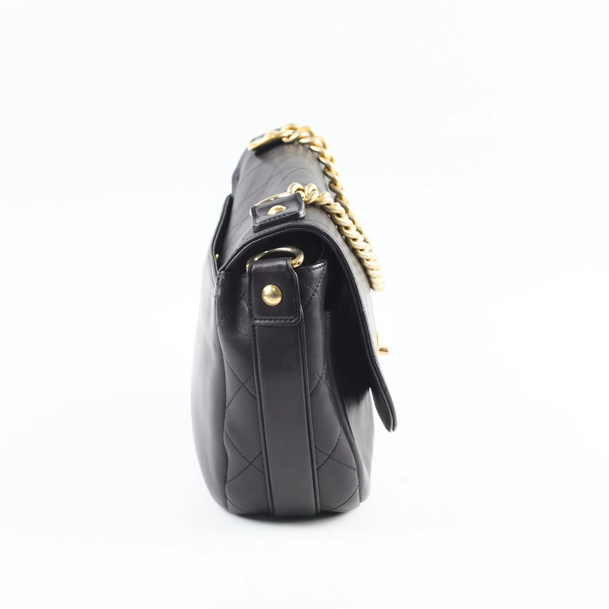 Chanel Stitched Paris in Rome Messenger Bag Black