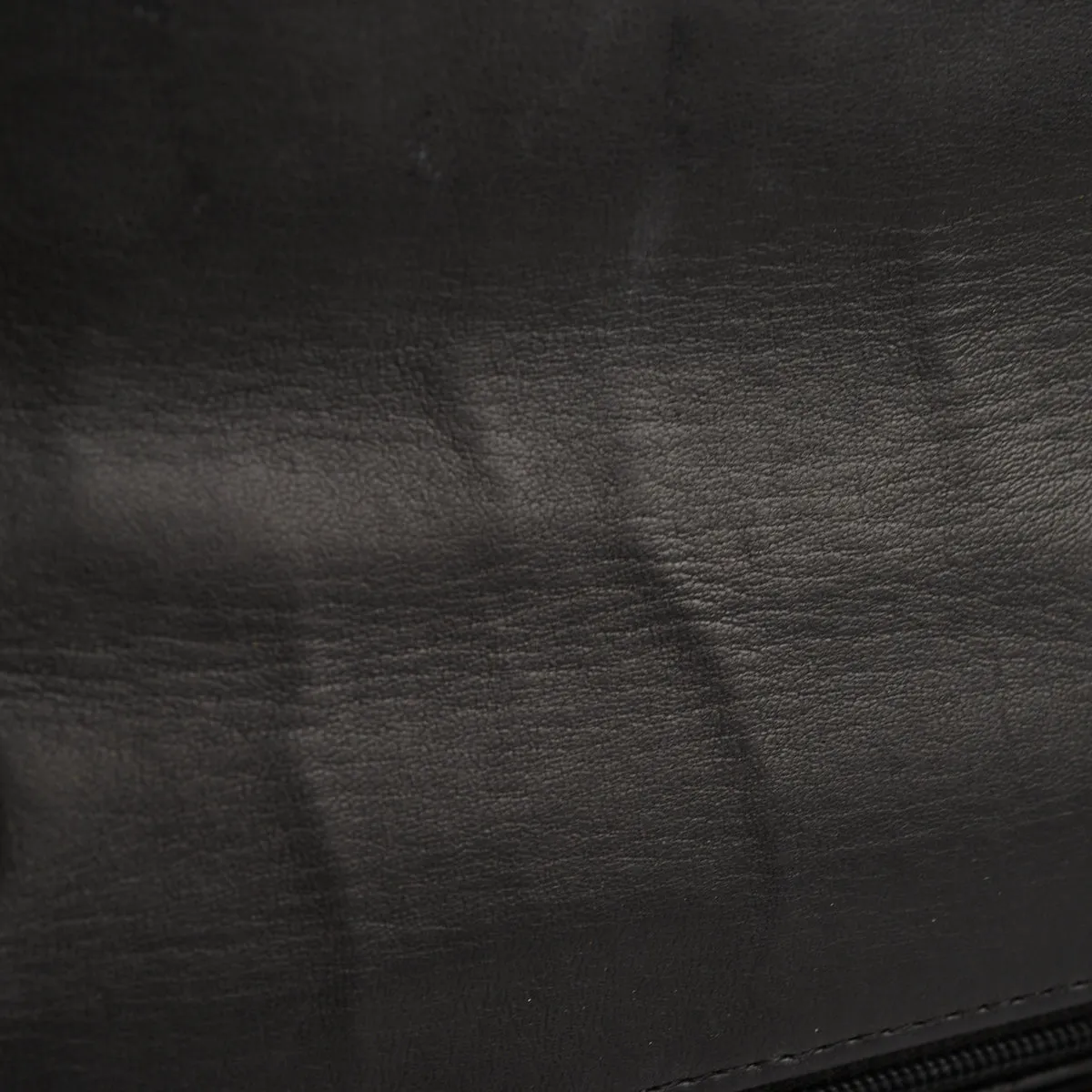 Chanel Vintage Vertical Half Flap Black Shiny Leather