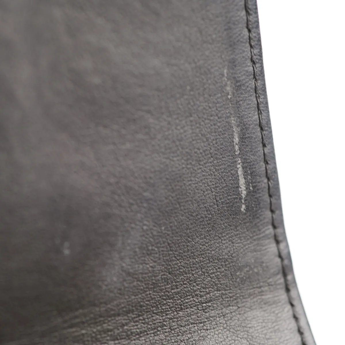 Chanel Vintage Vertical Half Flap Black Shiny Leather