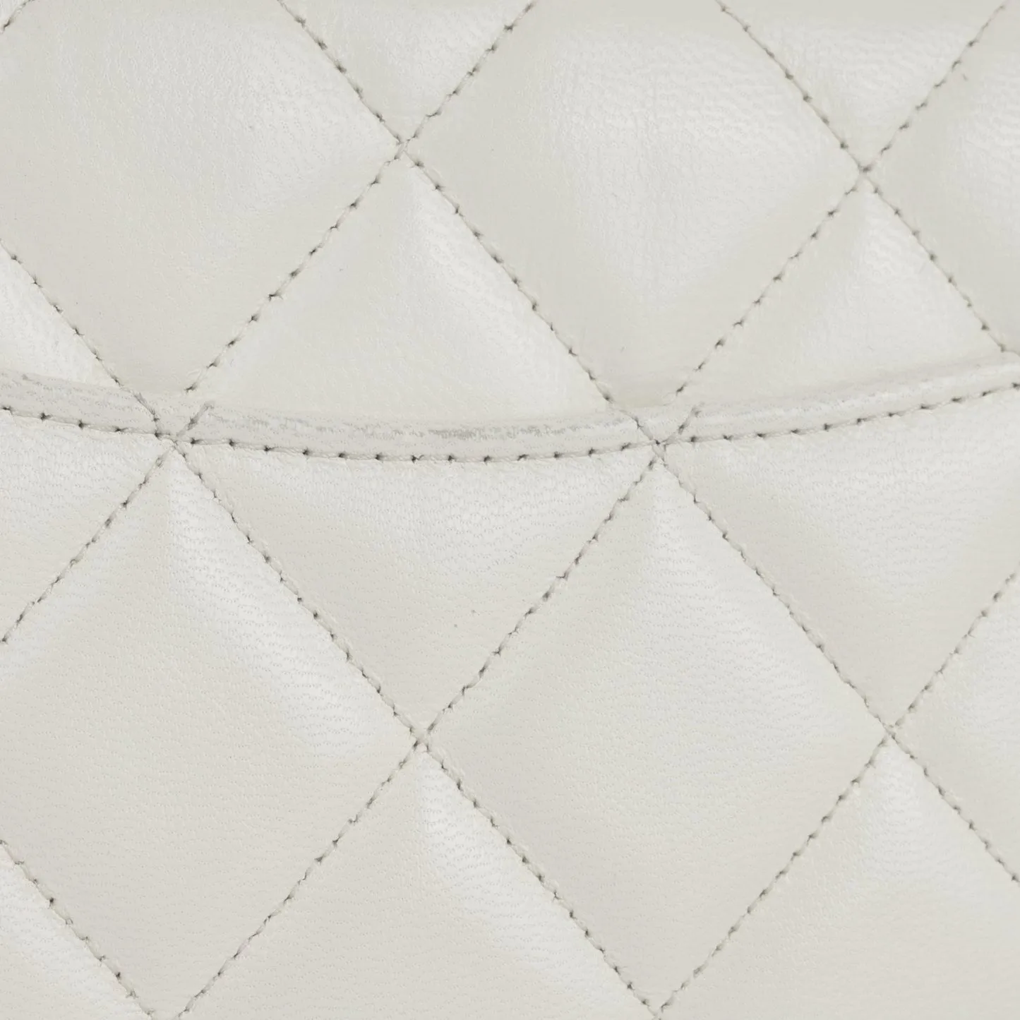 Chanel - Wallet on Chain - White Calfskin with Grommet Strap GHW - Pre-Loved